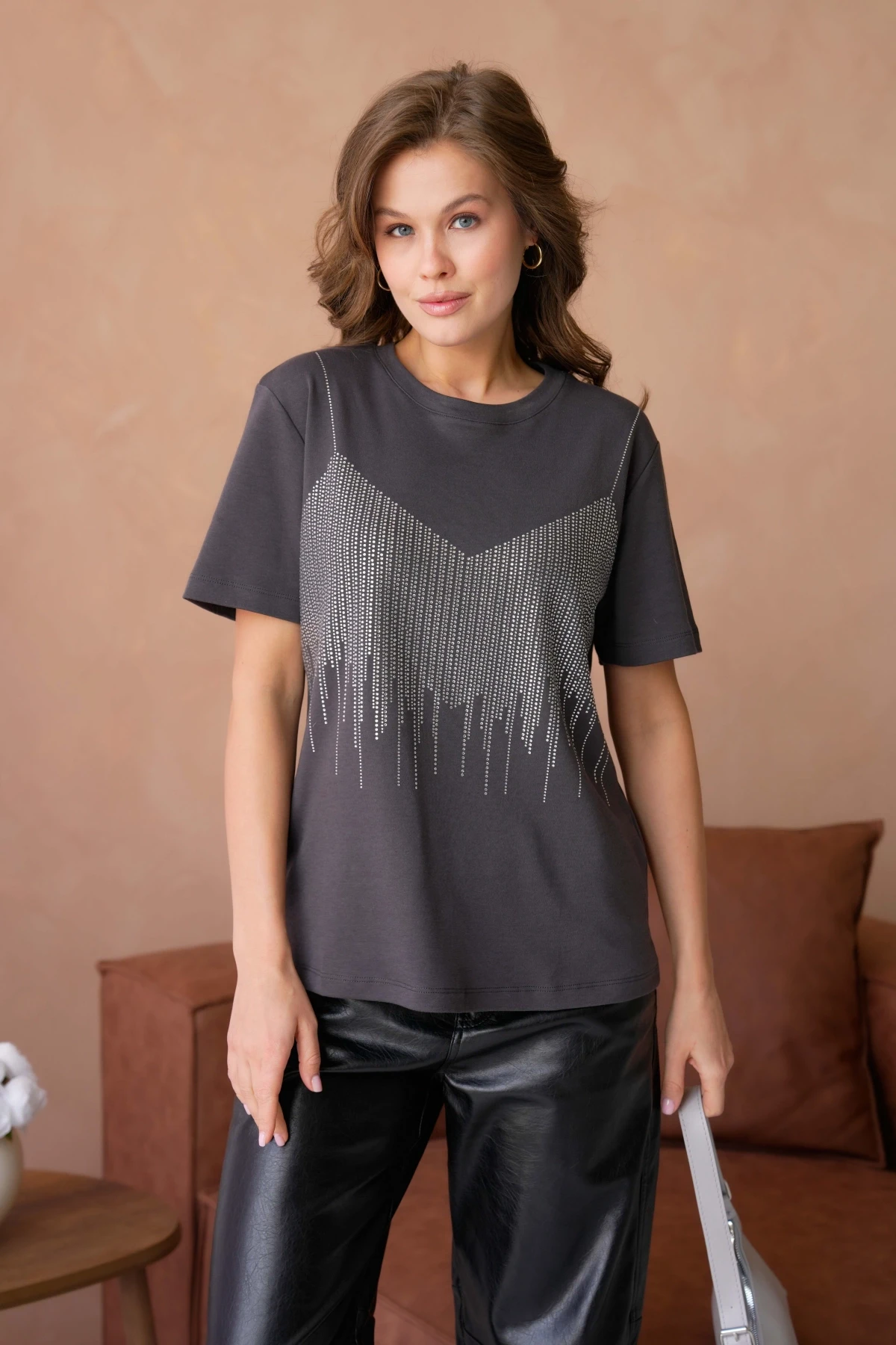 Taş İşlemeli Basic T-Shirt
