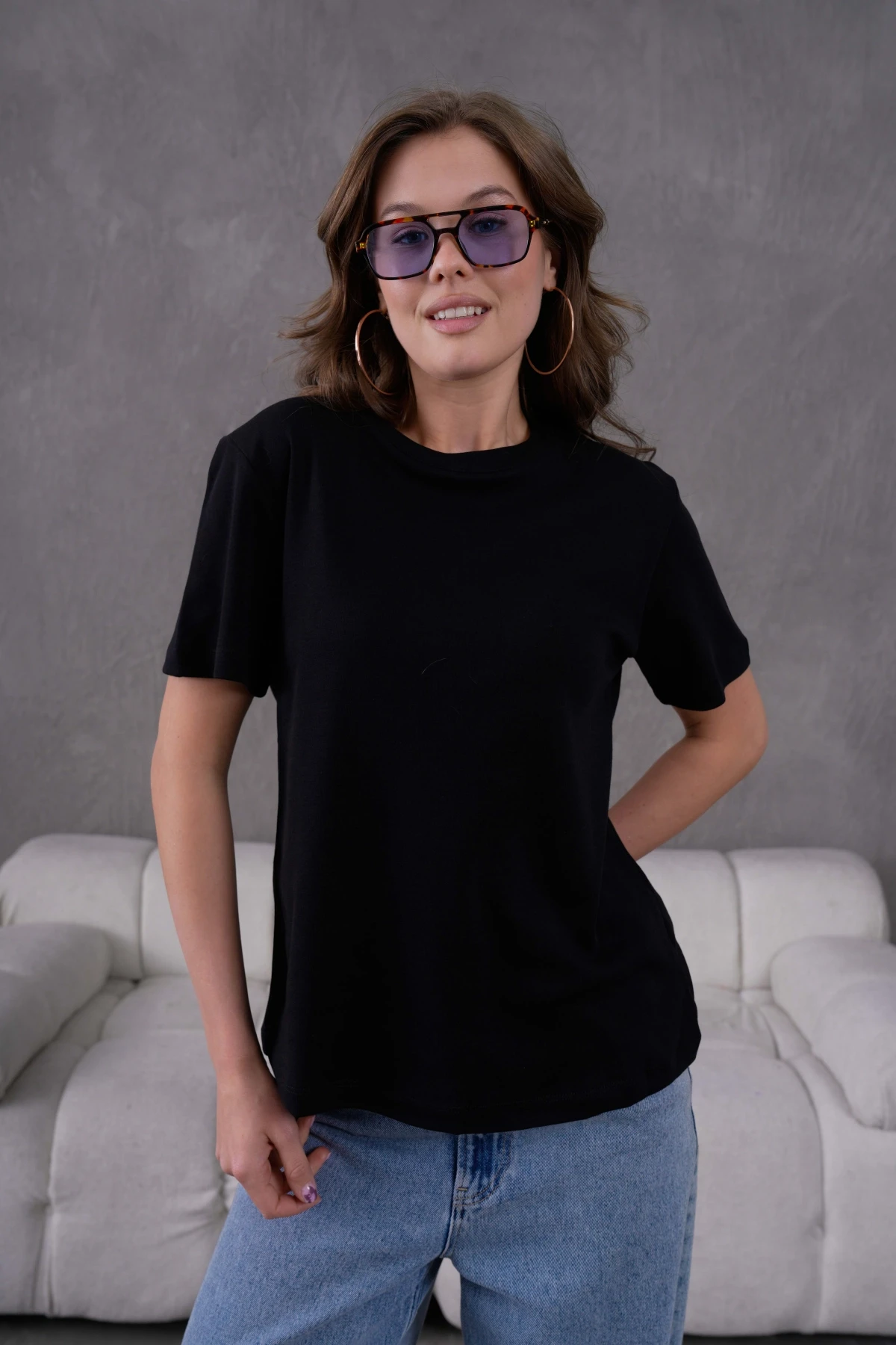 Bisiklet Yaka Basic T-Shirt