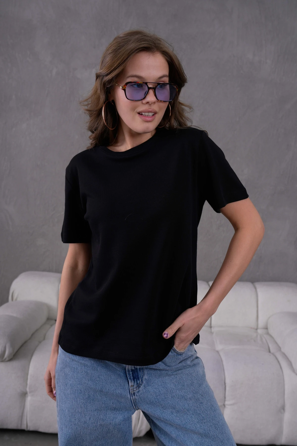 Bisiklet Yaka Basic T-Shirt