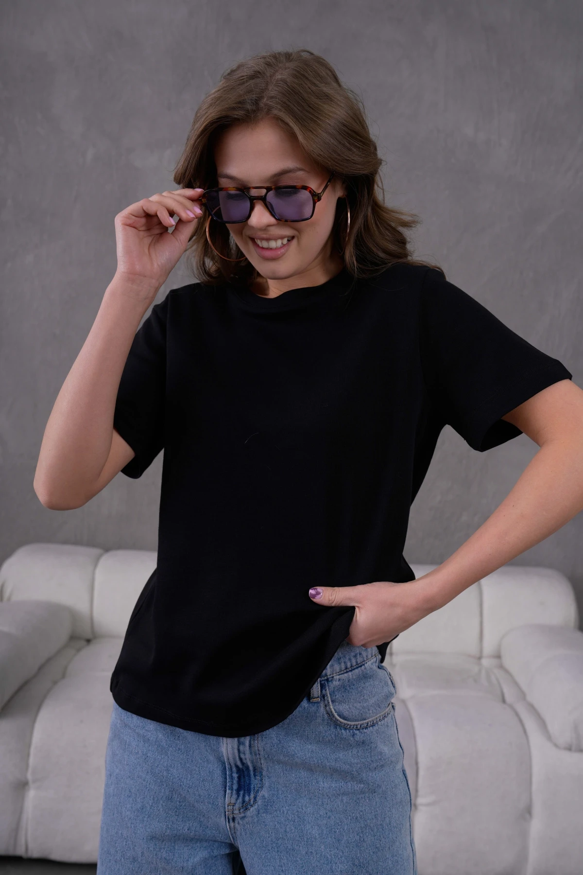 Bisiklet Yaka Basic T-Shirt