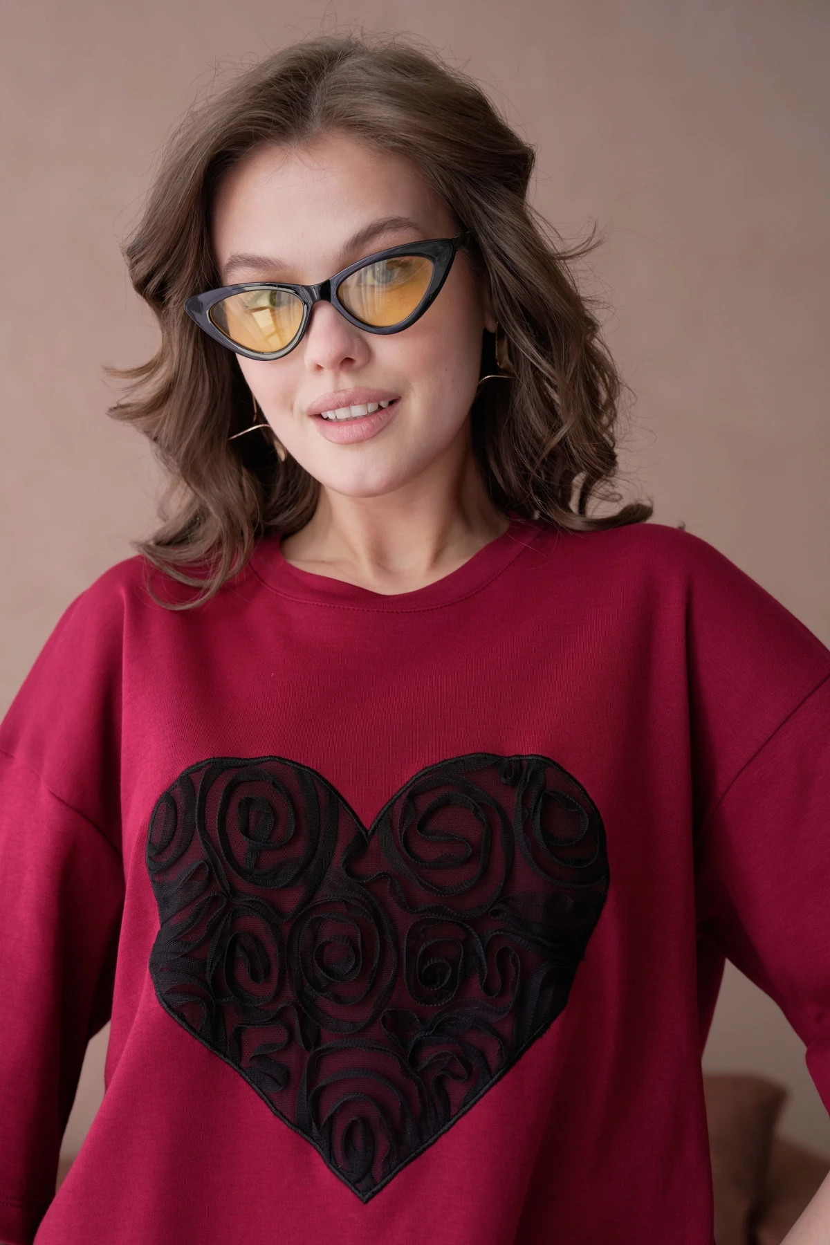 Tül Detaylı Salaş T-Shirt