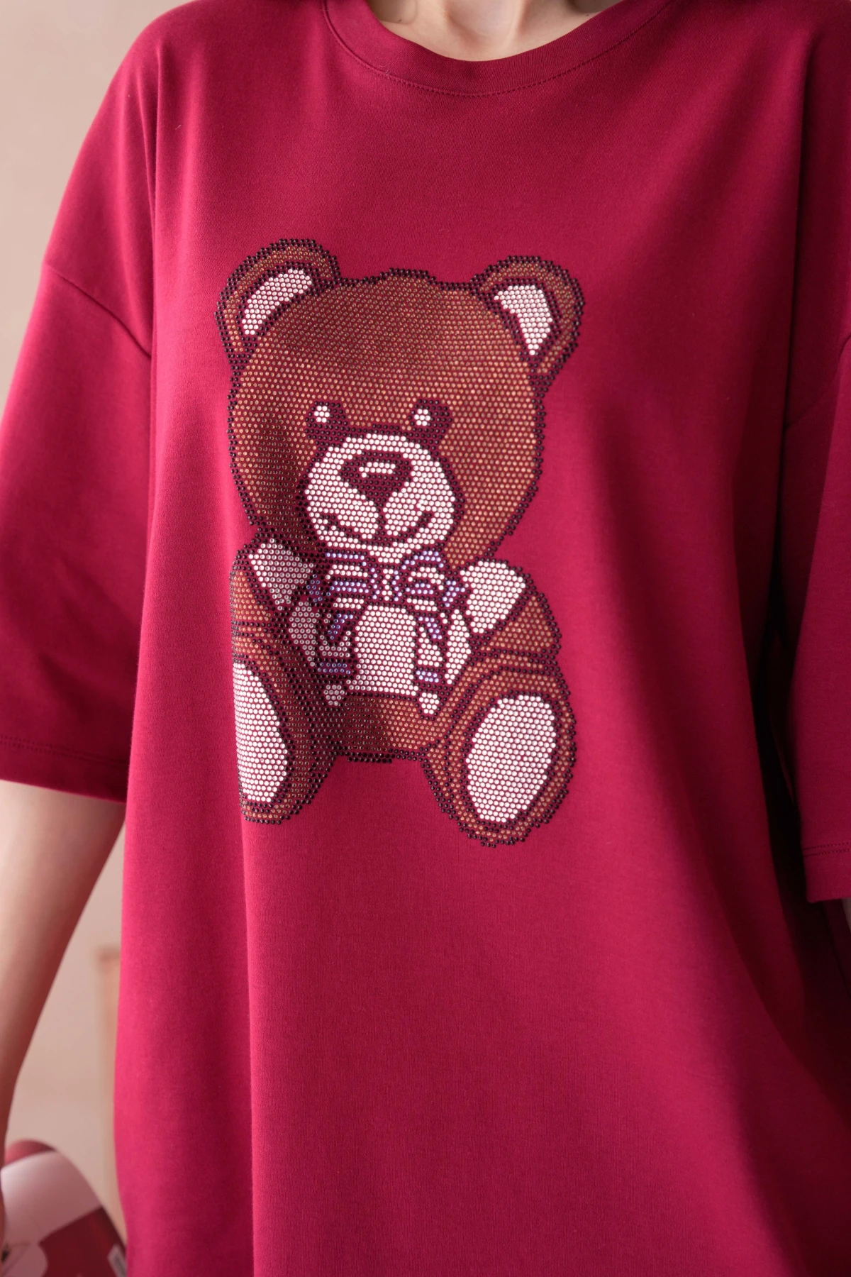 Taş İşlemeli Basic T-Shirt