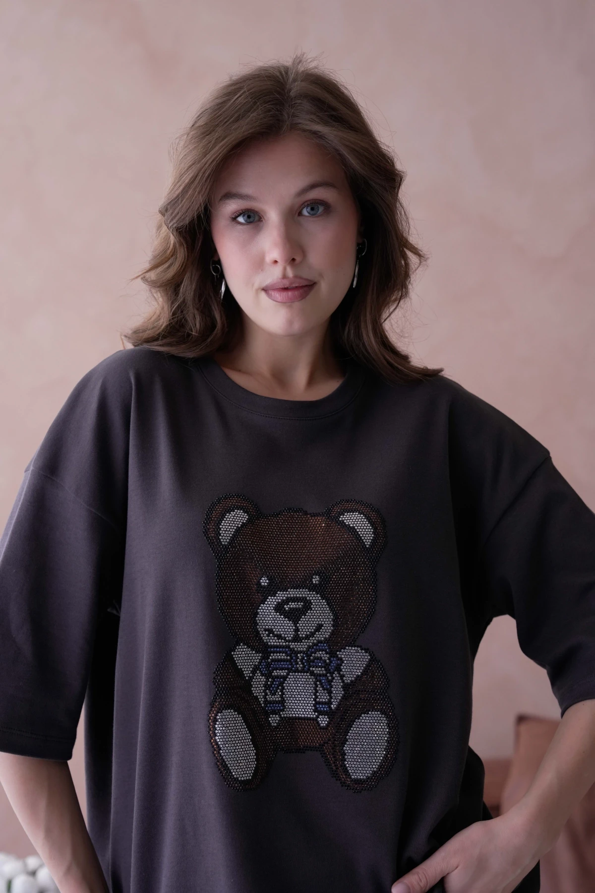 Taş İşlemeli Basic T-Shirt