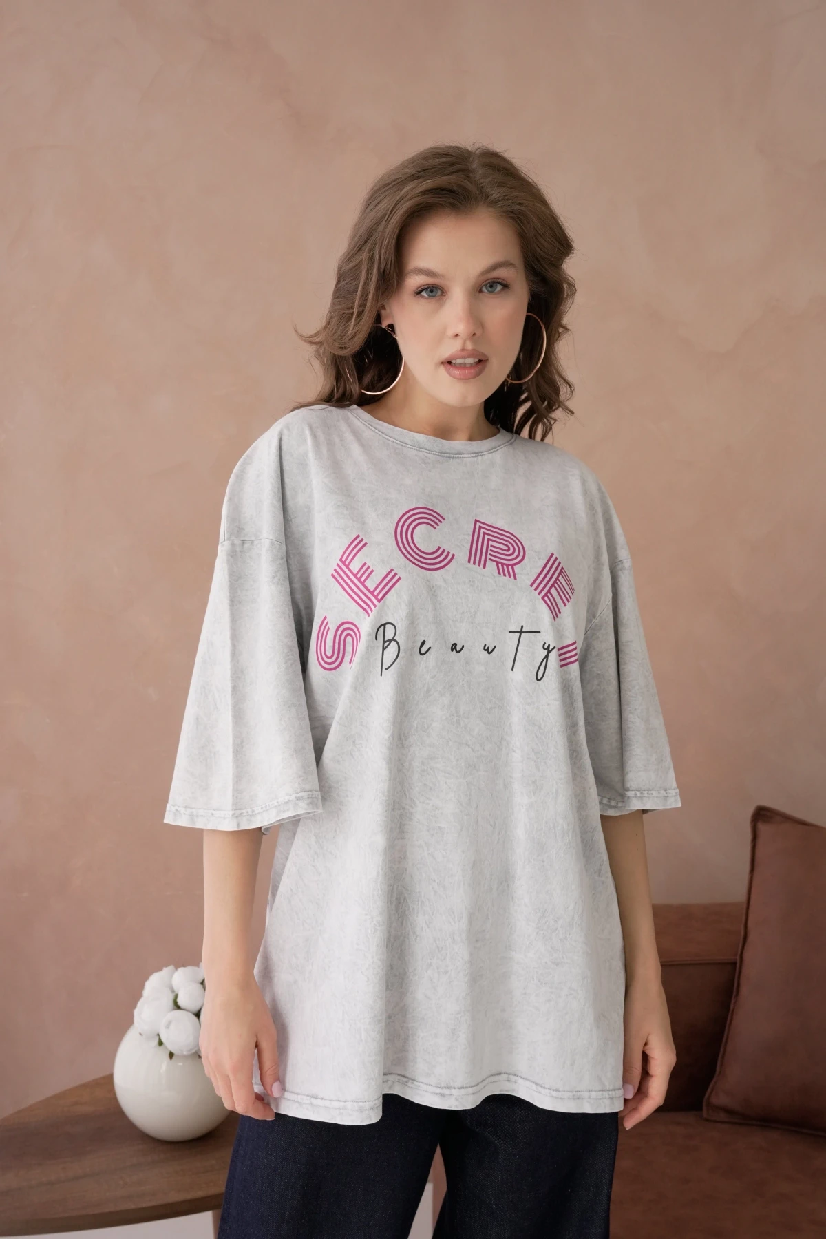 Baskılı Salaş Basic T-Shirt