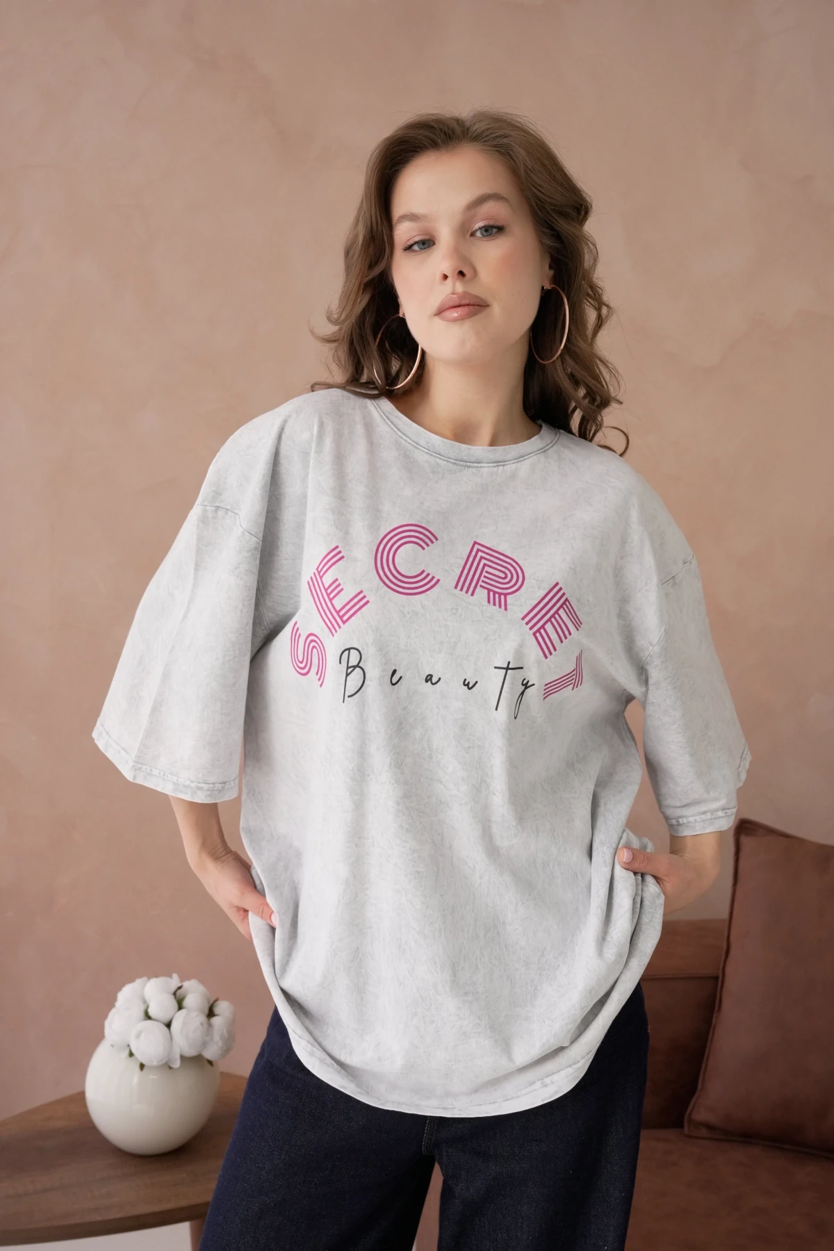 Baskılı Salaş Basic T-Shirt