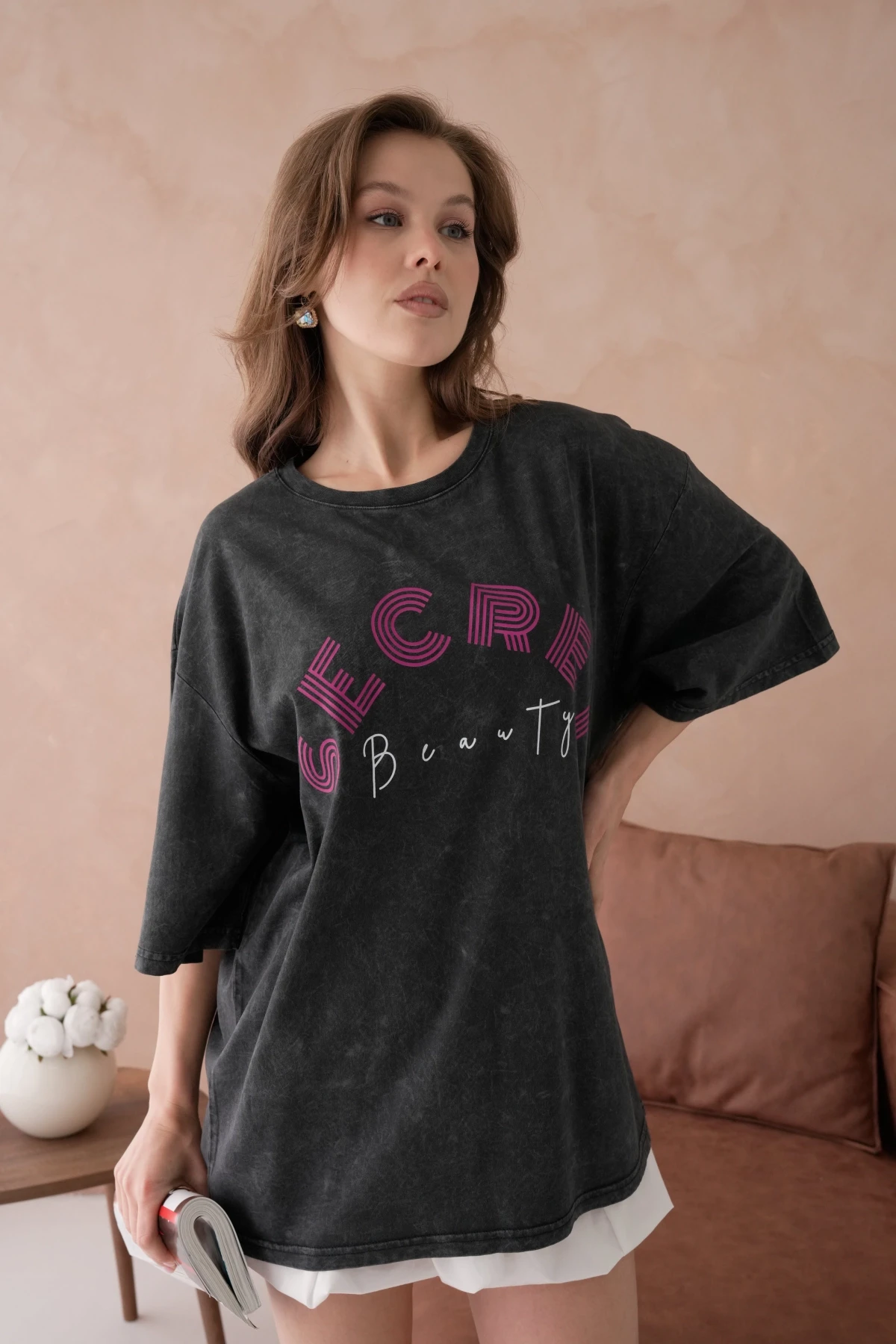 Baskılı Salaş Basic T-Shirt