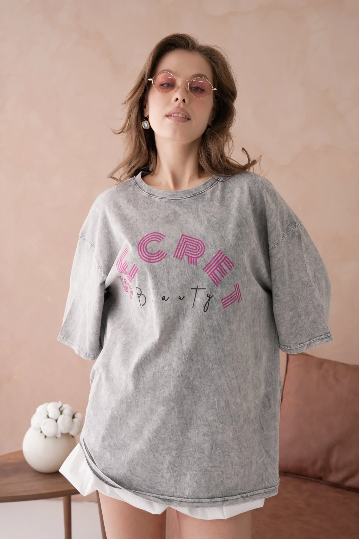 Baskılı Salaş Basic T-Shirt