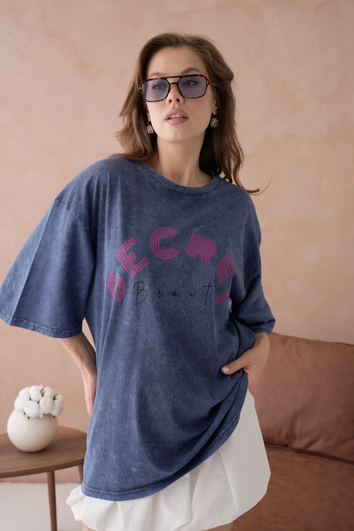 Baskılı Salaş Basic T-Shirt