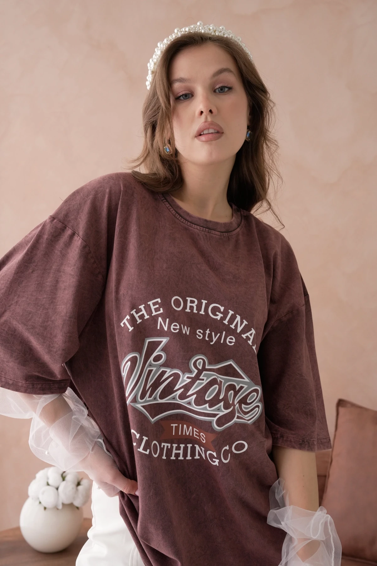 Baskılı Salaş Basic T-Shirt