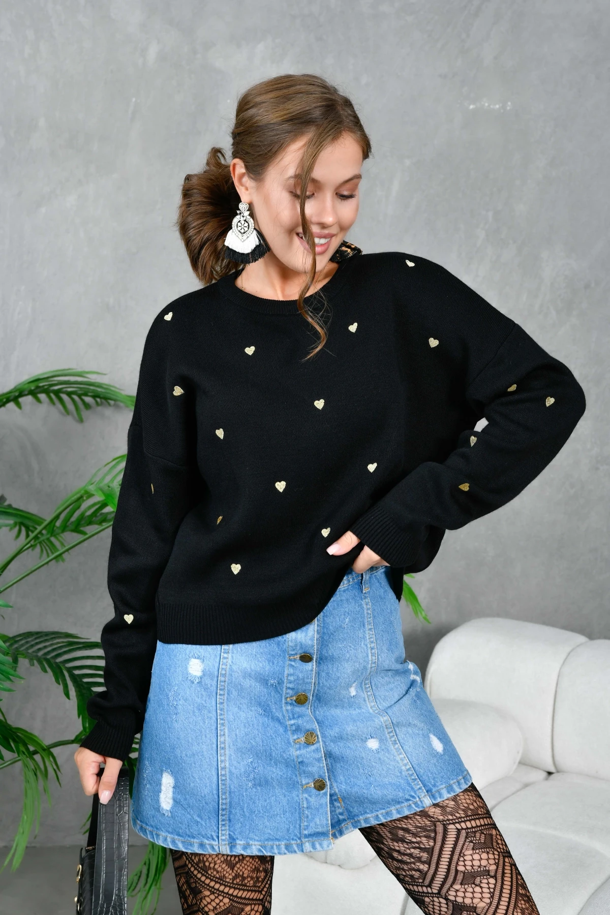 Geniş Kalıp Yumuşak Dokulu Basic Triko Kazak