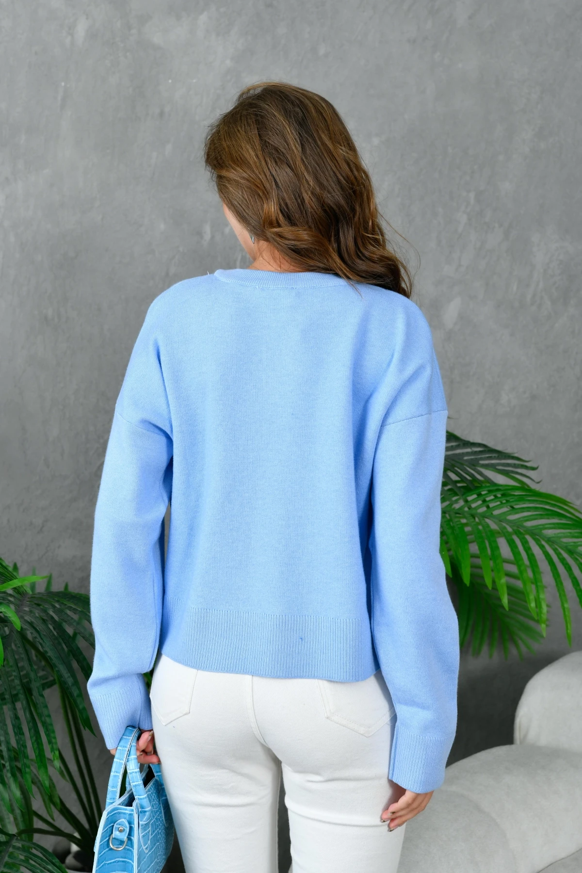 Kadın Bisiklet Yaka Corspan Triko Kazak