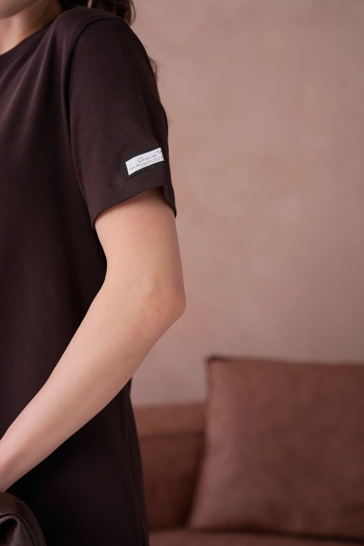 Bisiklet Yaka Yırtmaçlı Salaş Basic Penye Elbise