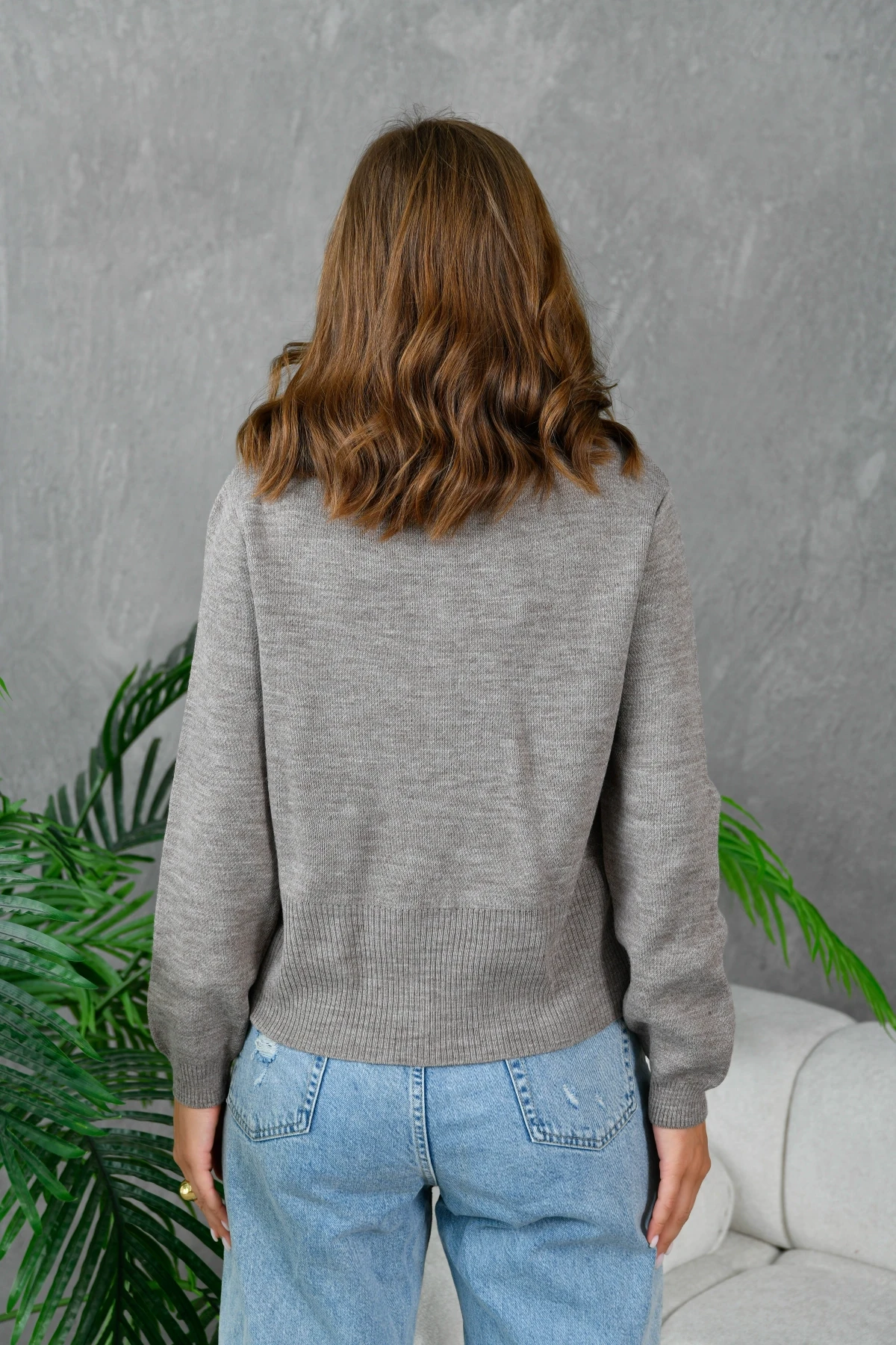 Kadın Düğme Detay Triko Ceket