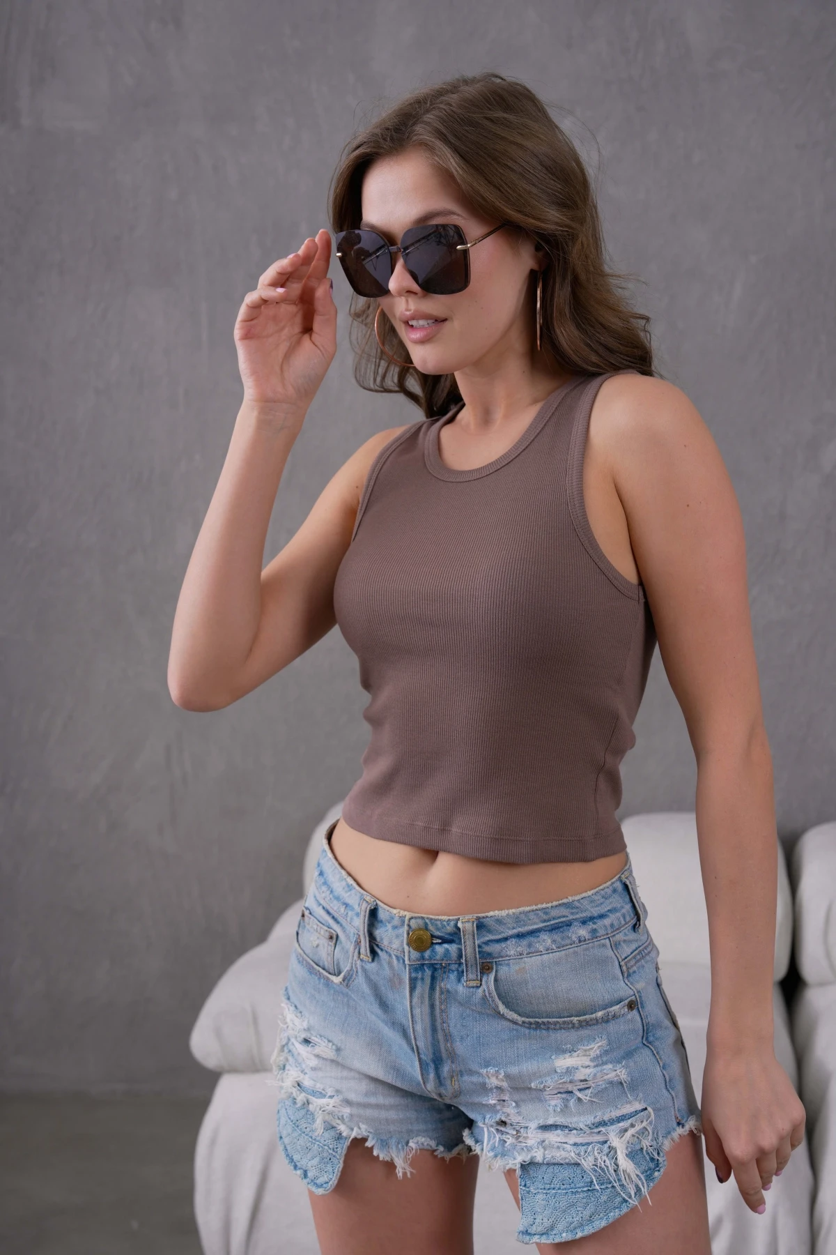 Fitted Vücuda Oturan Kesim Fitilli Basic Atlet