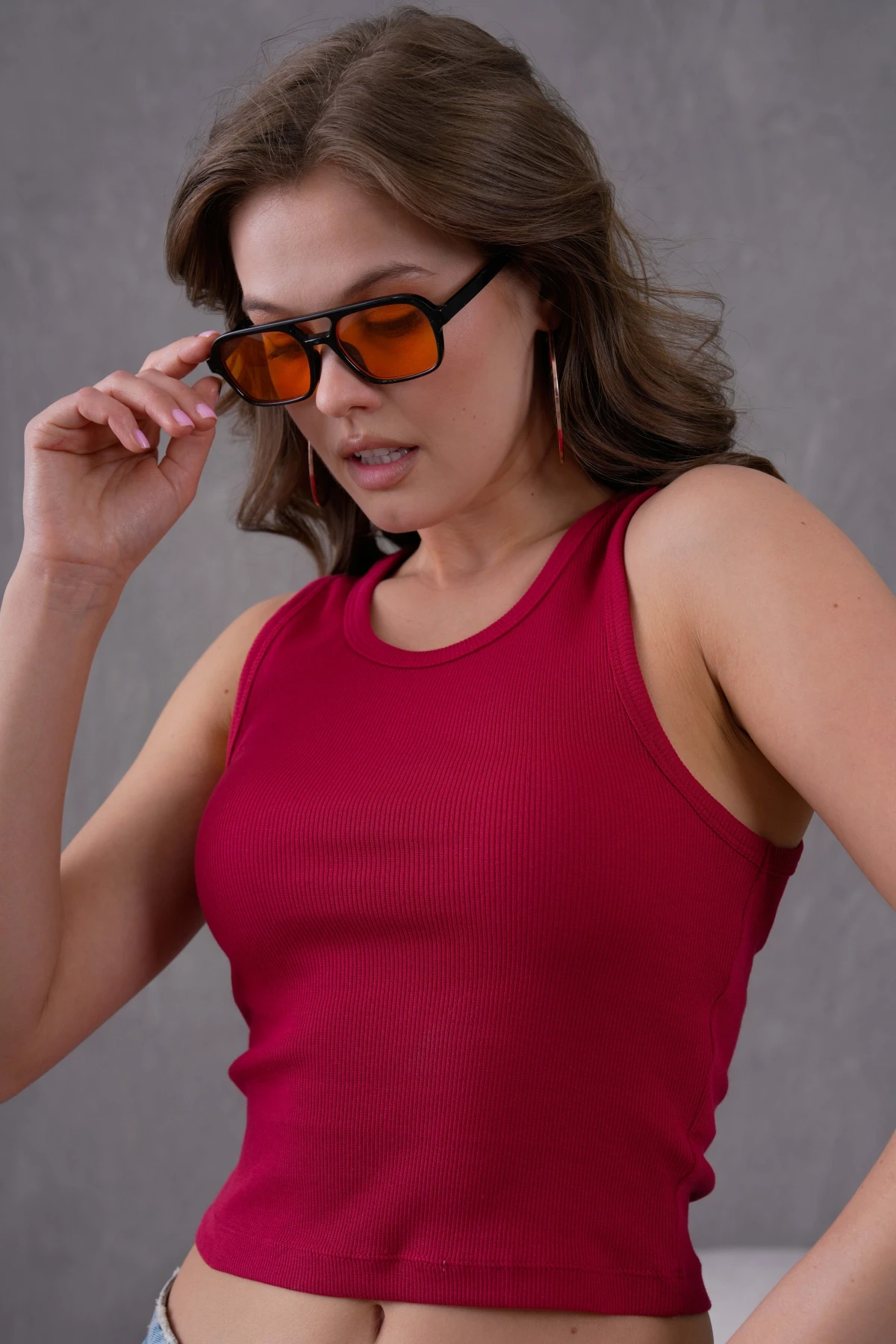 Fitted Vücuda Oturan Kesim Fitilli Basic Atlet