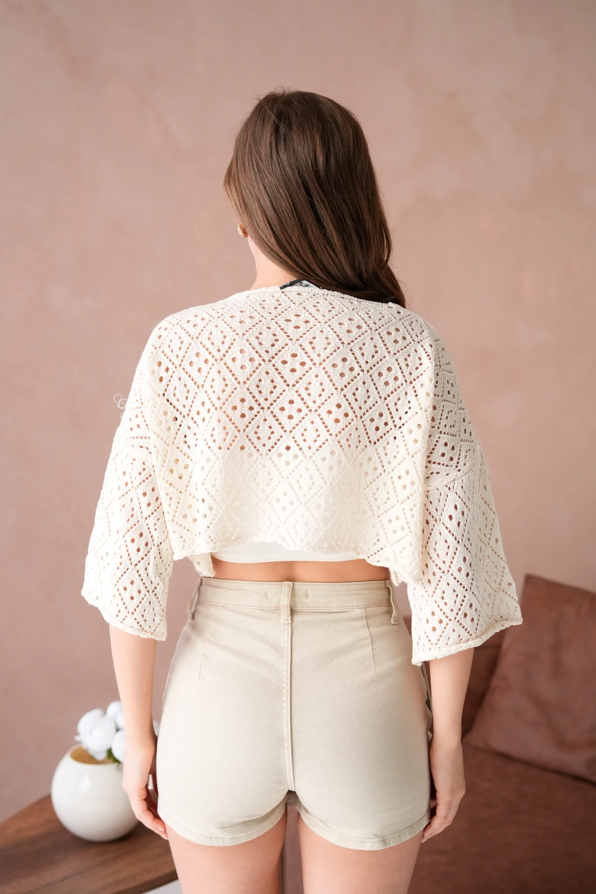 Kadın Kayık Yaka Ajurlı Triko Kazak