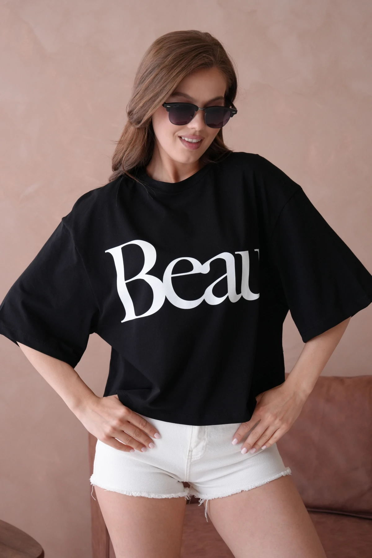 Baskılı Crop Basic T-Shirt