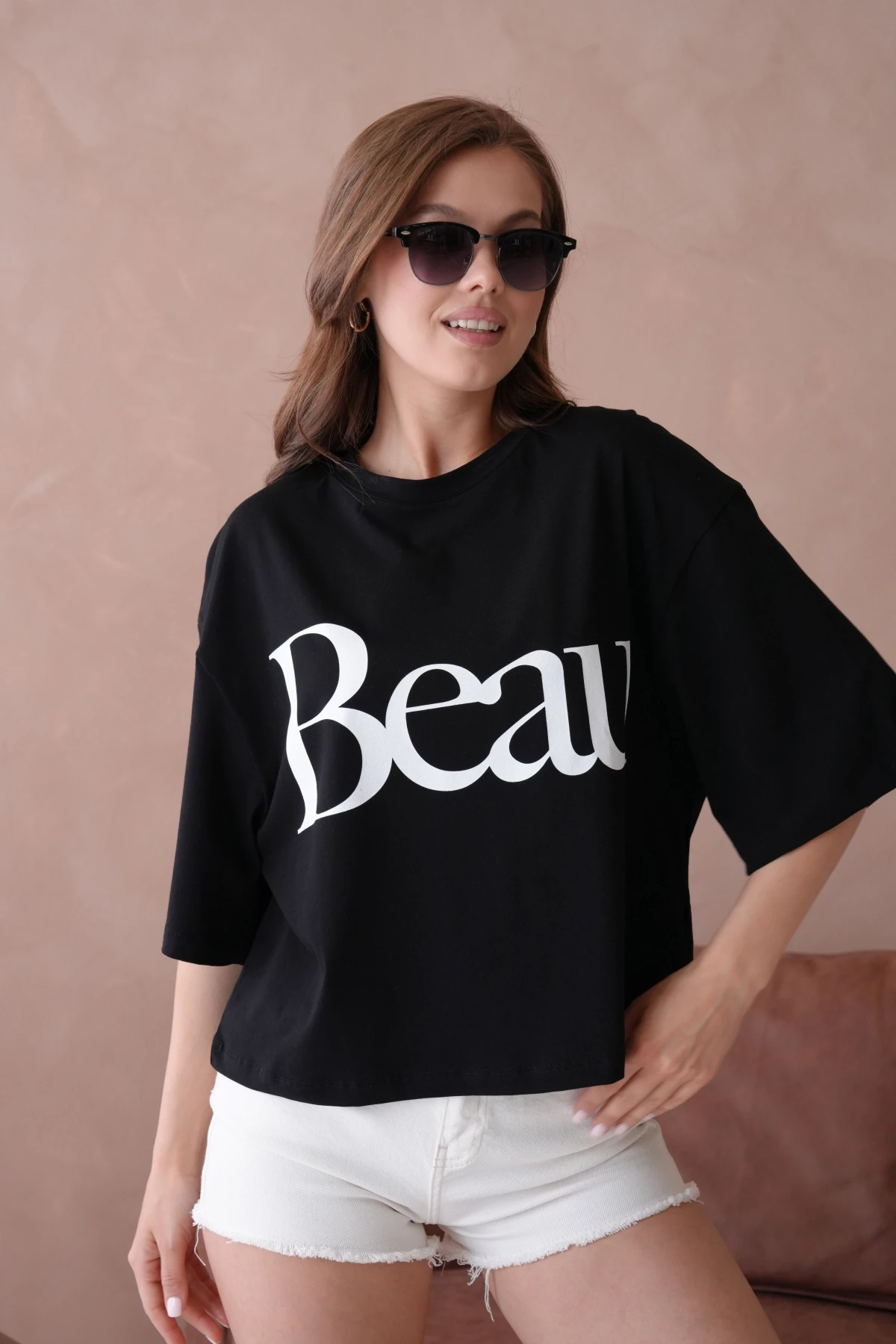 Baskılı Crop Basic T-Shirt