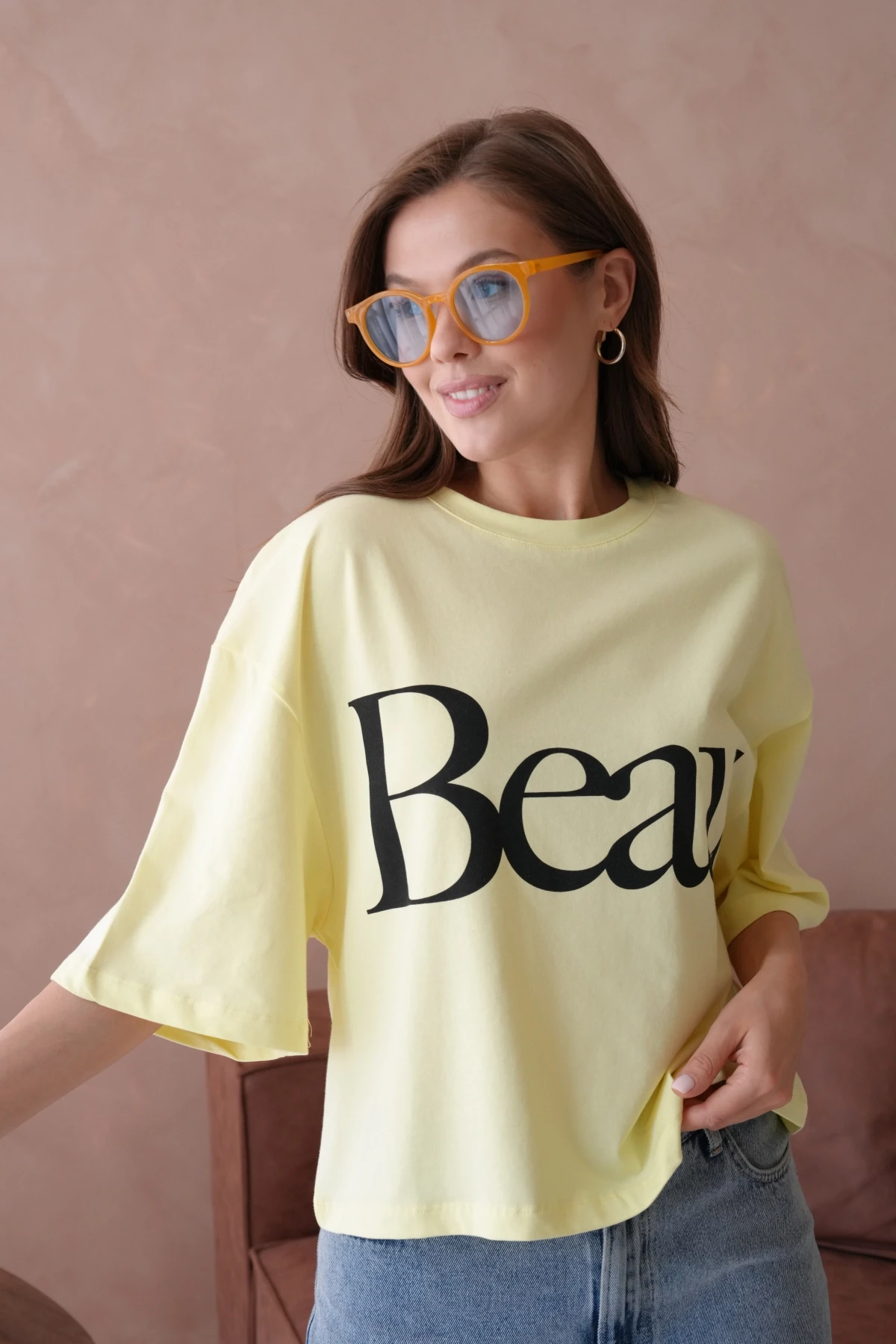 Baskılı Crop Basic T-Shirt