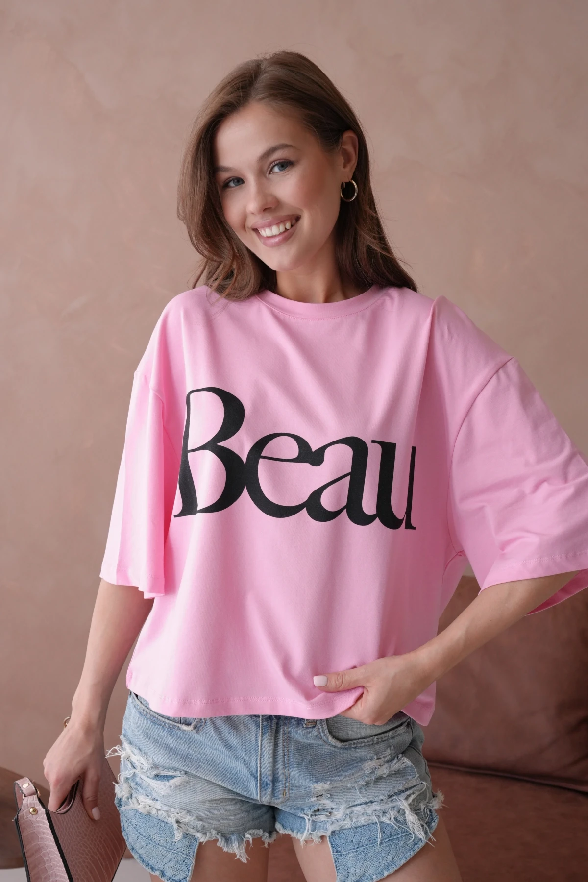 Baskılı Crop Basic T-Shirt