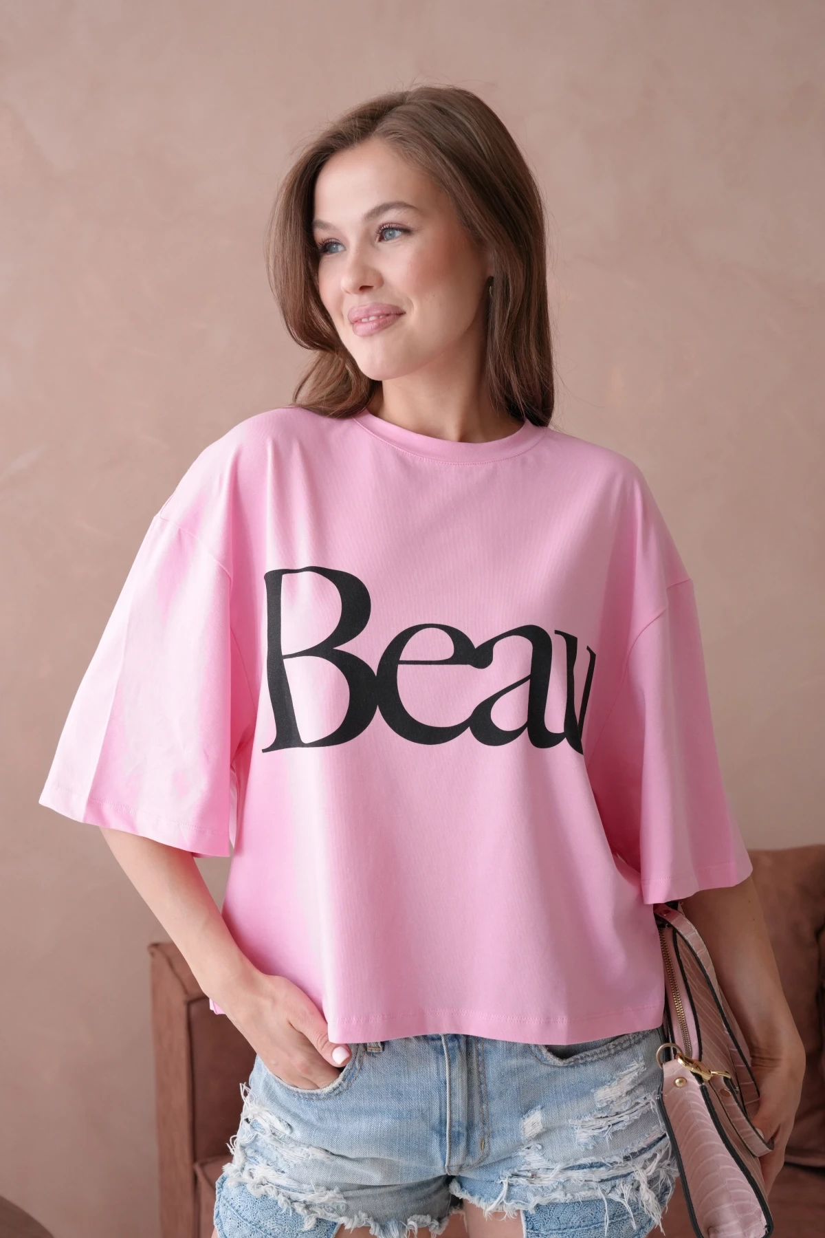 Baskılı Crop Basic T-Shirt