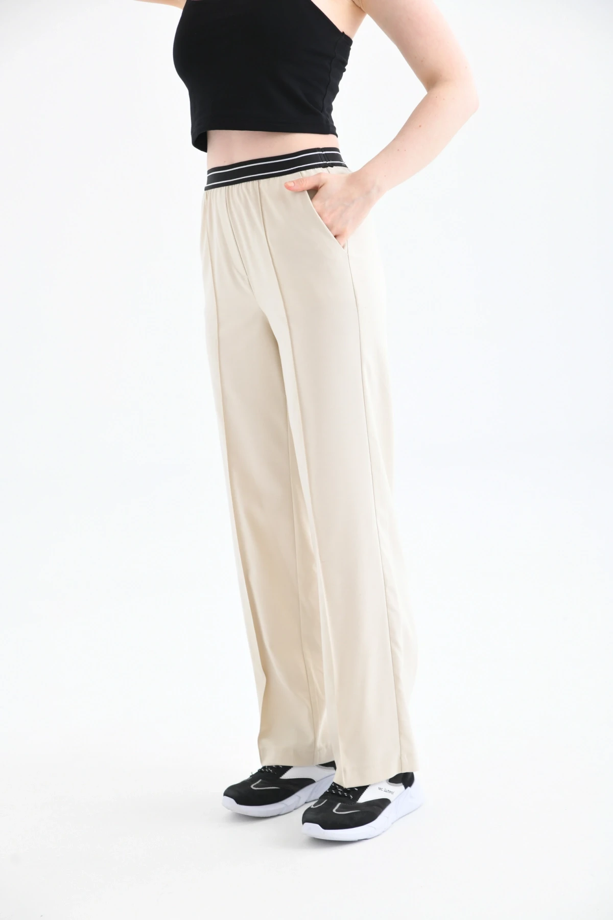 Beli Lastikli Geniş Paça Pantolon