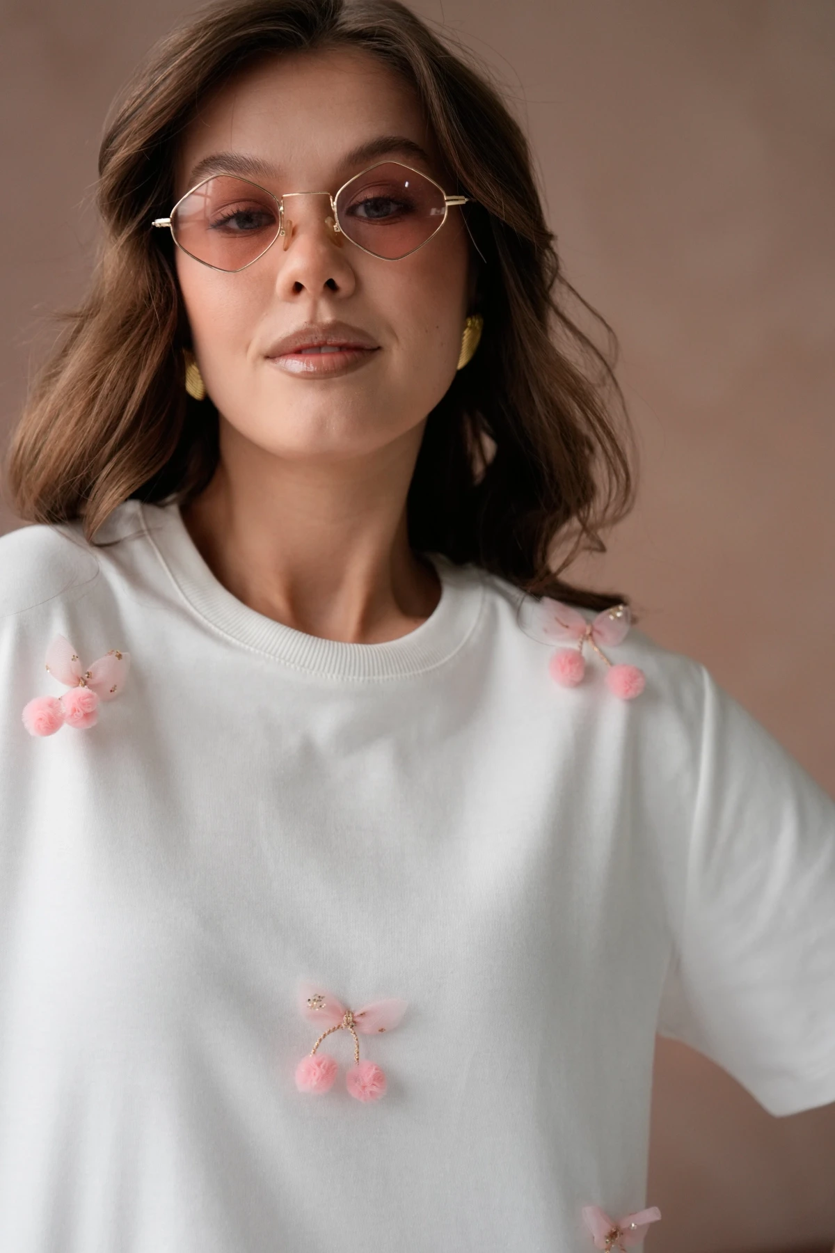 Aksesuar Detaylı Kısa Kol Basic T-Shirt