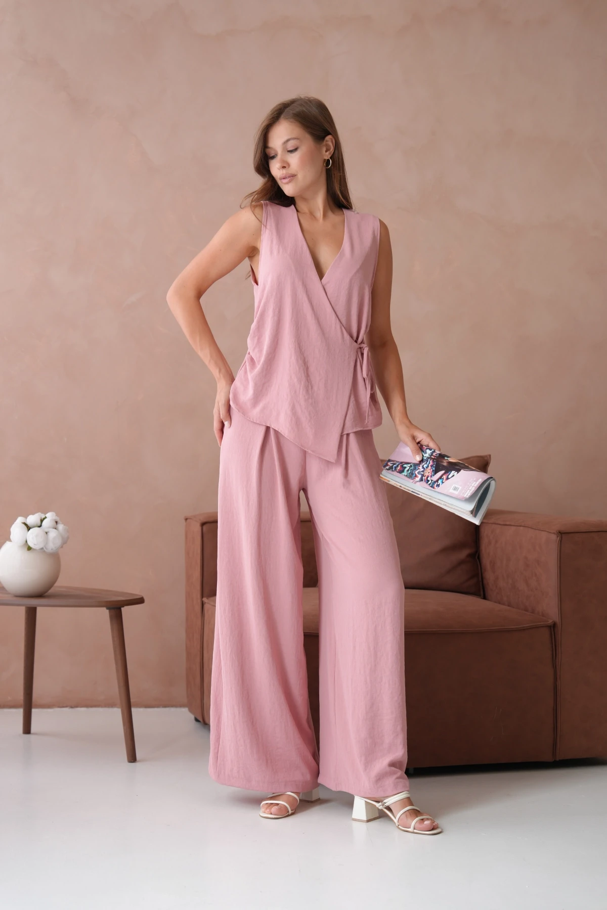 Bluz Pantolon İkili Keten Takım