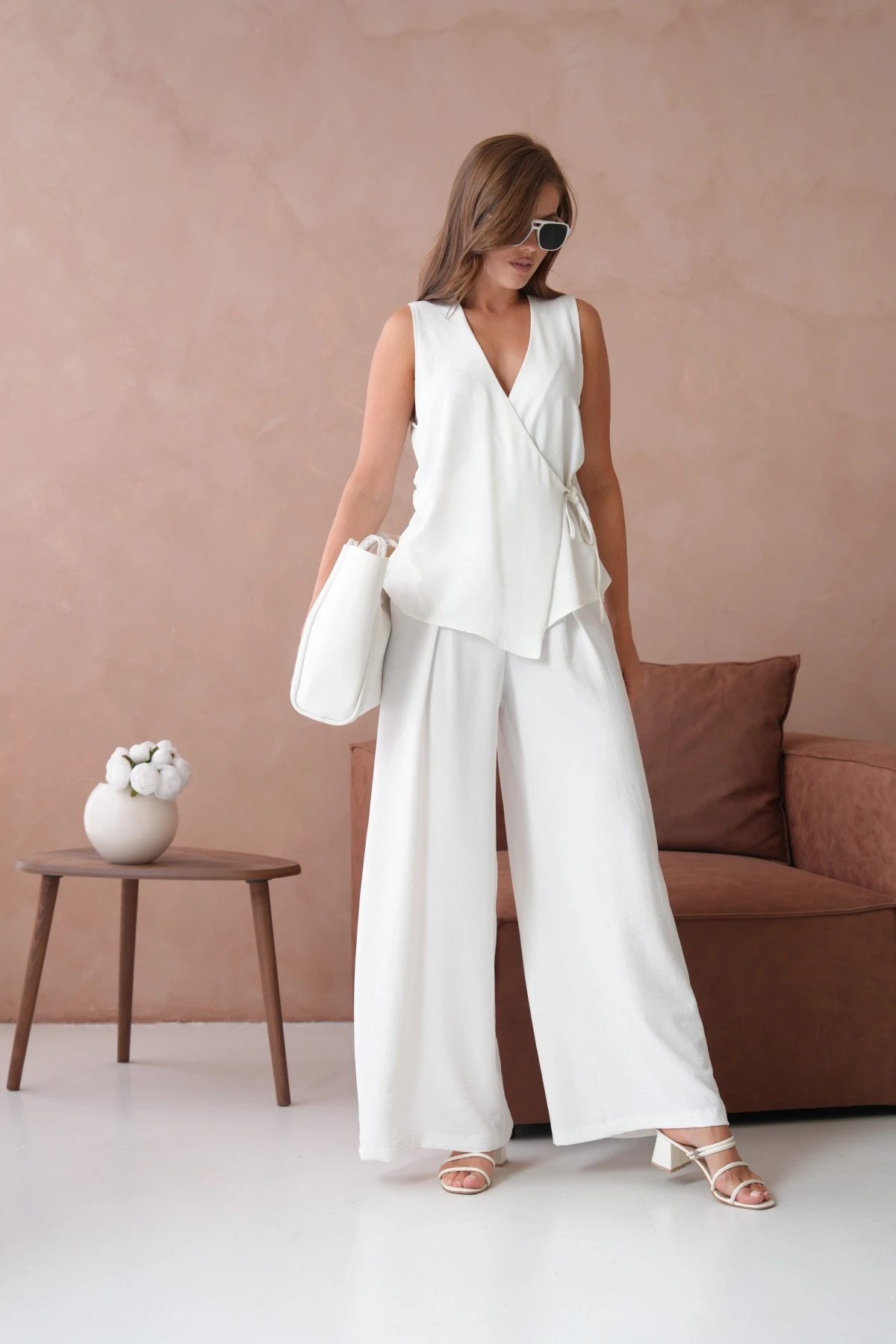 Bluz Pantolon İkili Keten Takım