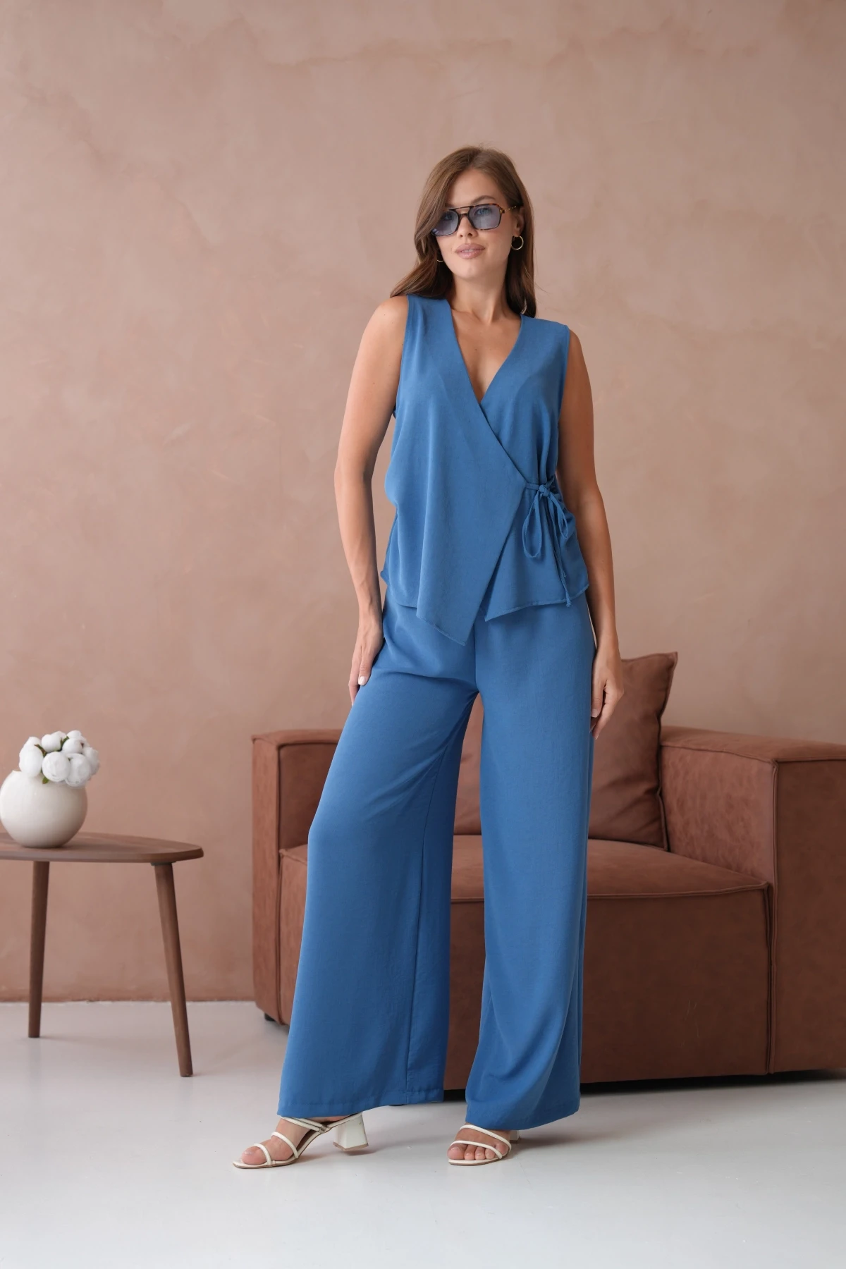 Bluz Pantolon İkili Keten Takım