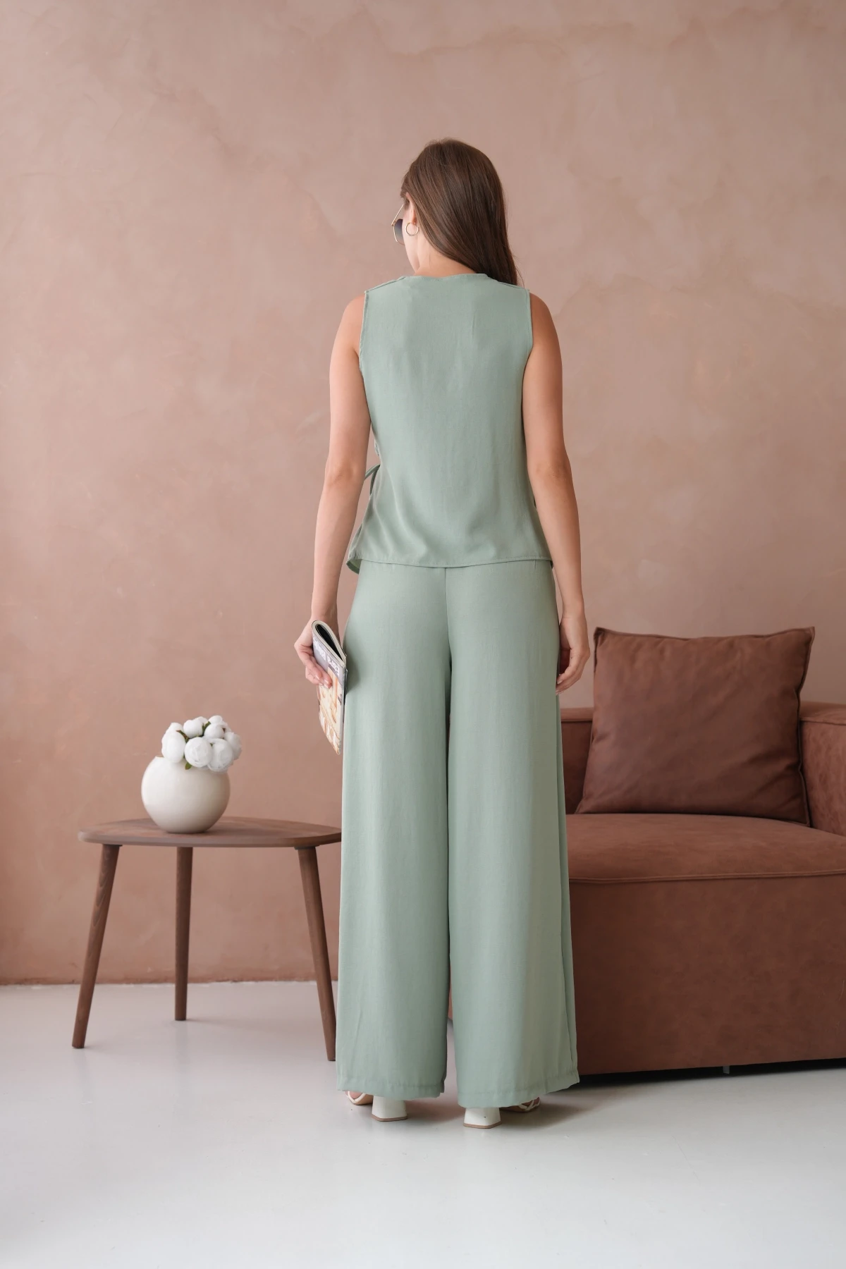 Bluz Pantolon İkili Keten Takım