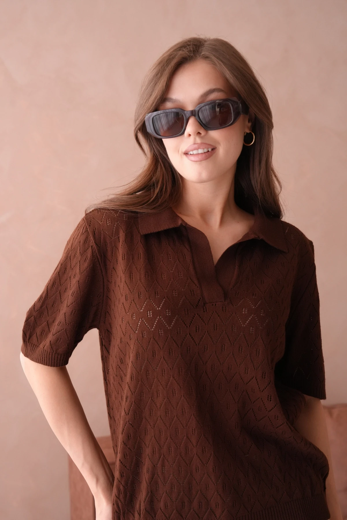 Polo Yaka Kısa Kol Salaş Yazlık T-Shirt