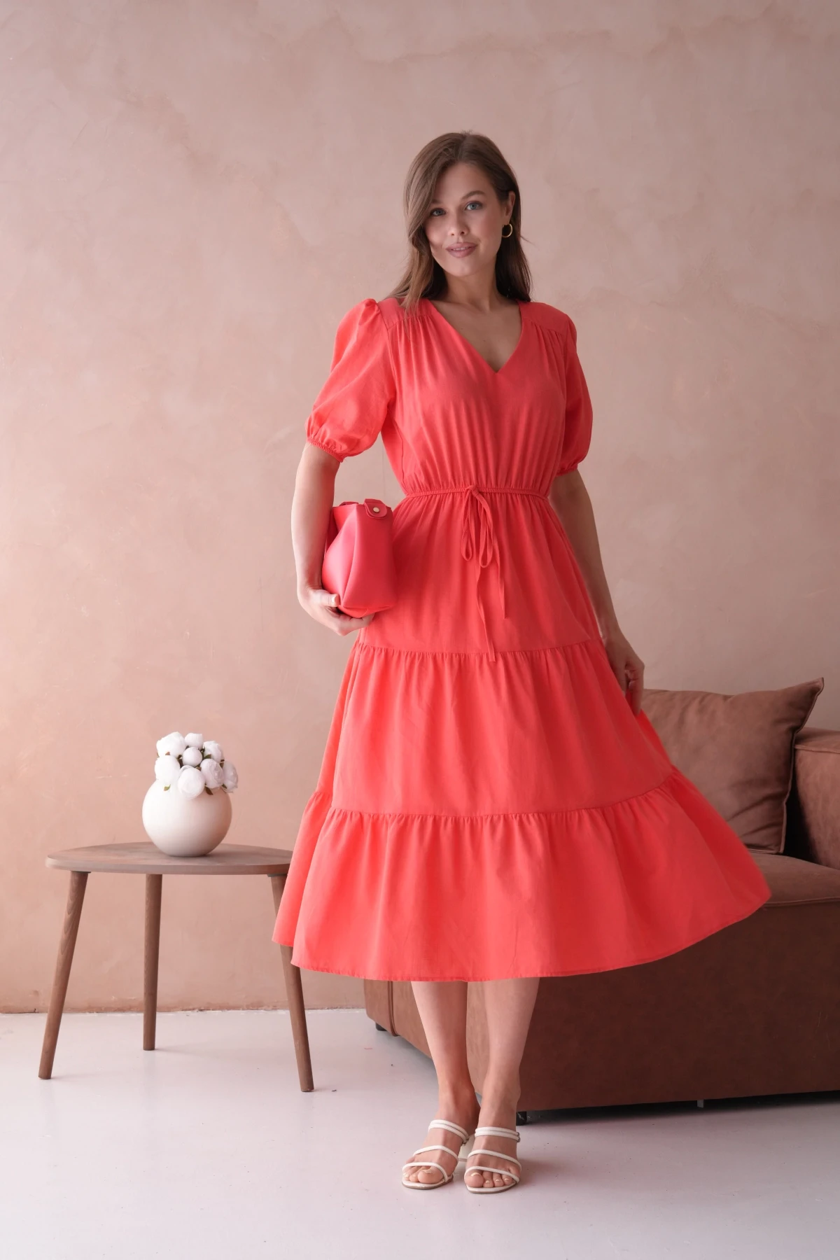 Kısa Kol Lastikli Yazlık Elbise