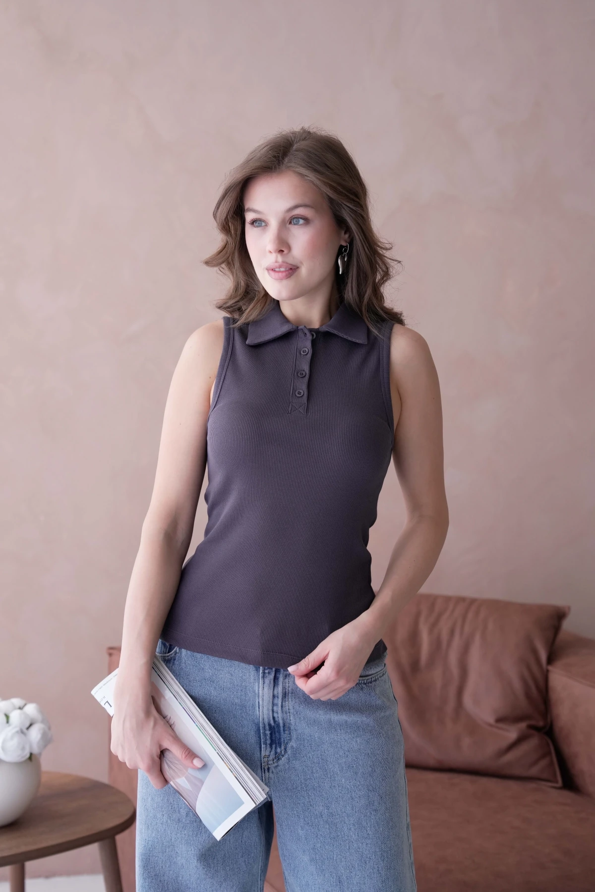 Polo Yaka Kolsuz Basic T-Shirt