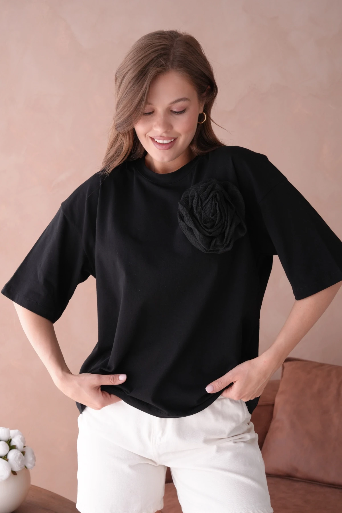 Siyah Kısa Kol Basic T-Shirt