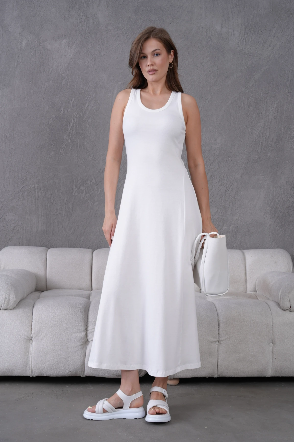 Kolsuz Yazlık Örme Elbise