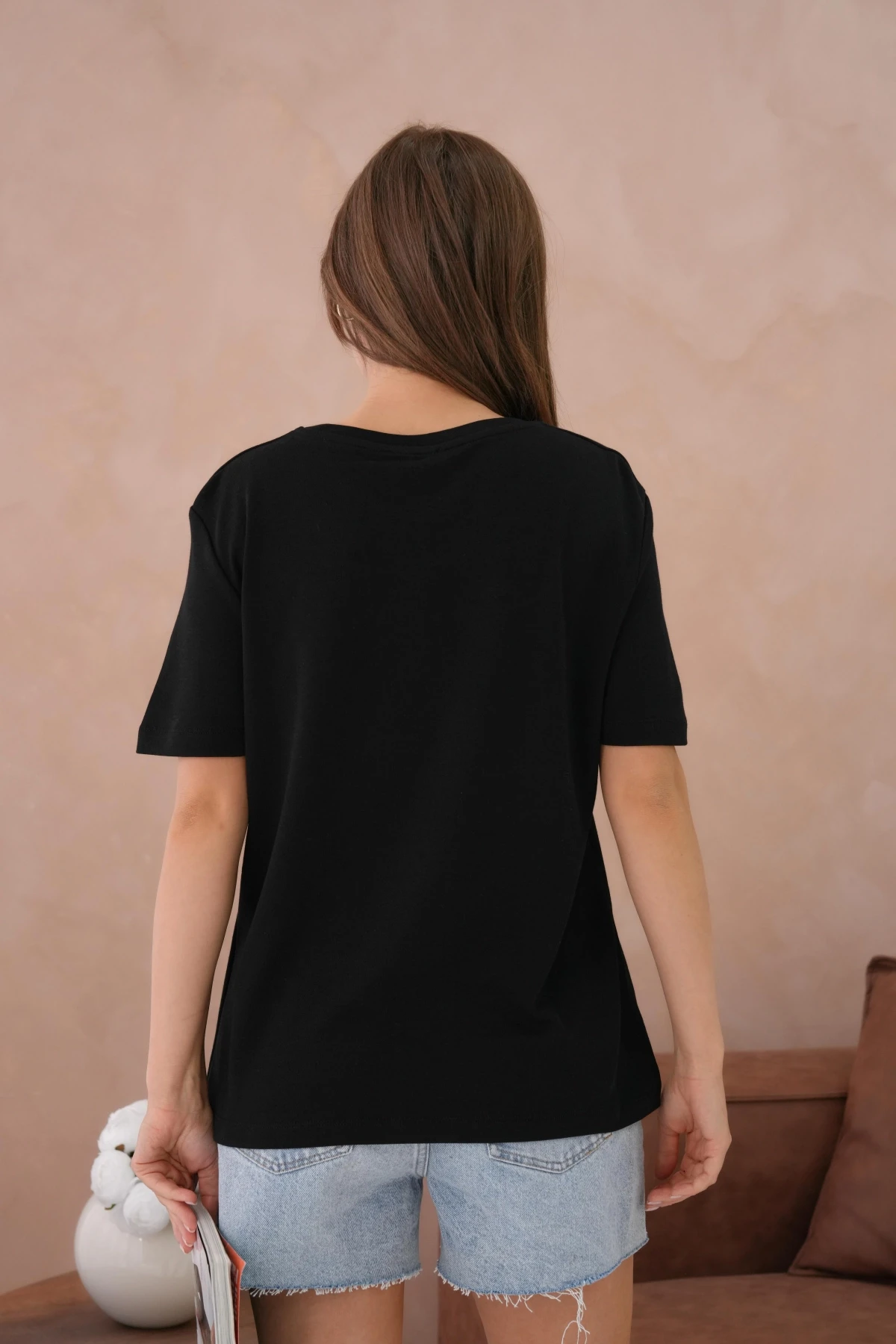 Nakış İşlemeli Kısa Kol Basic T-Shirt