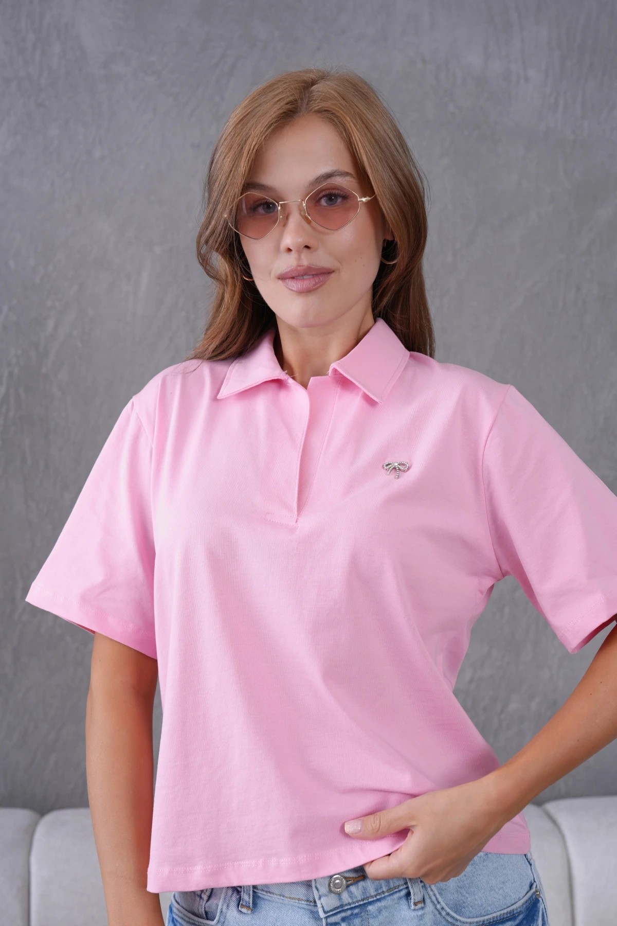 Polo Yaka Örme T-Shirt