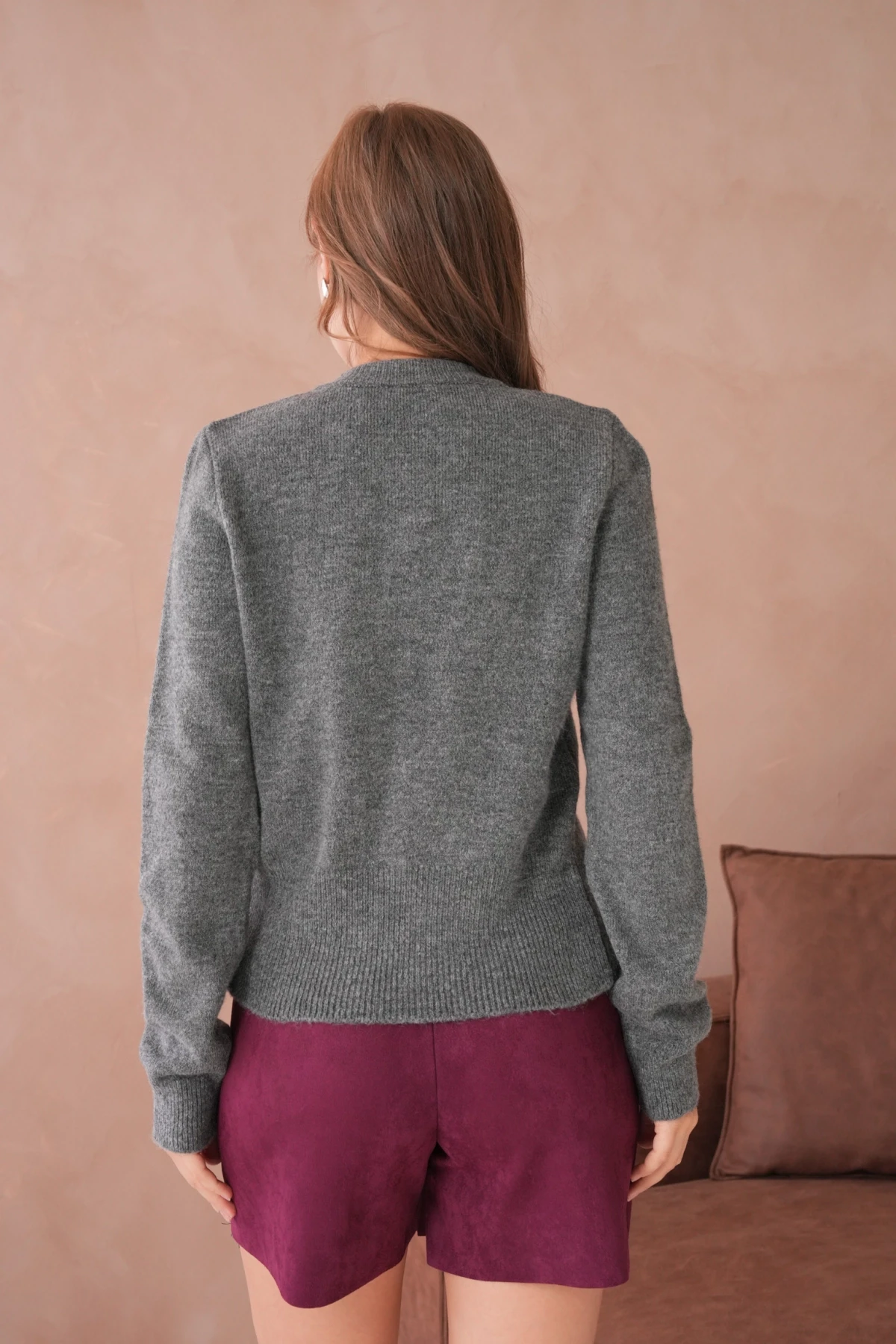 Kadın Bisiklet Yaka Düğme Detaylı Triko Hırka