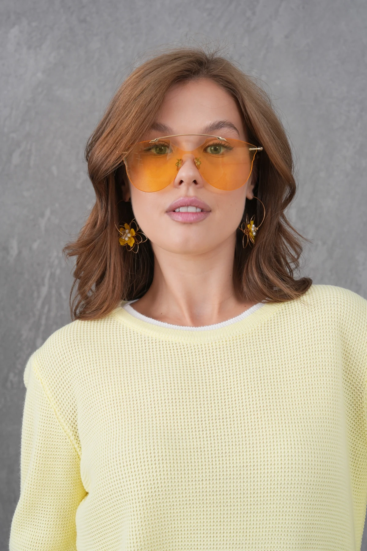 Kadın Bisiklet Yaka Garni Detay Triko Kazak