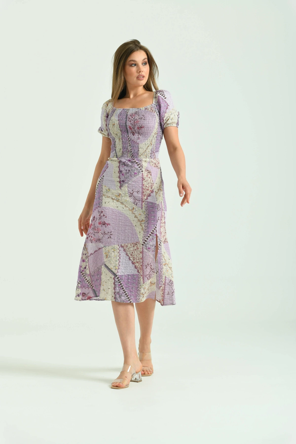 Yırmaçlı Desenli Yazlık Elbise