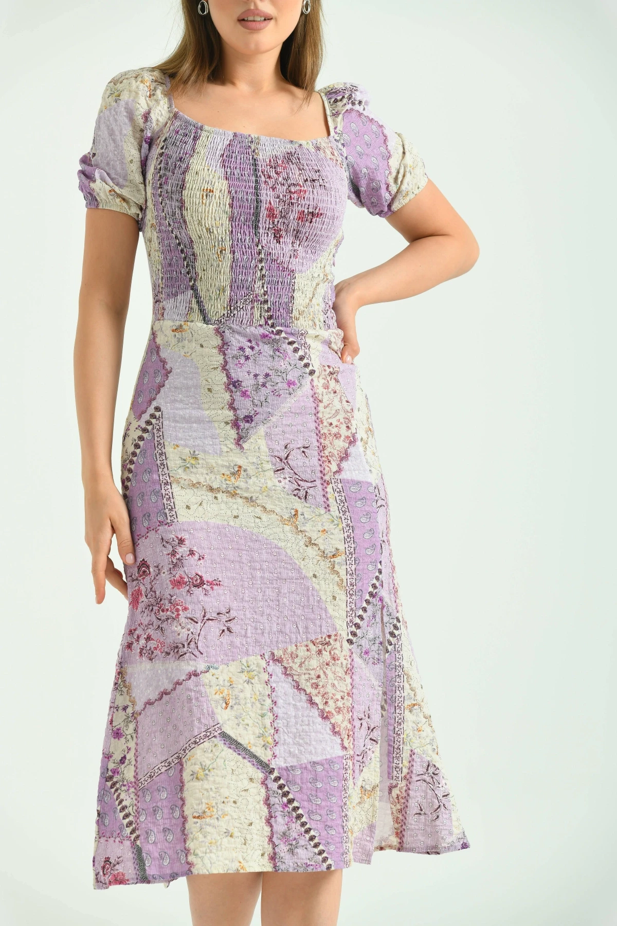 Yırmaçlı Desenli Yazlık Elbise