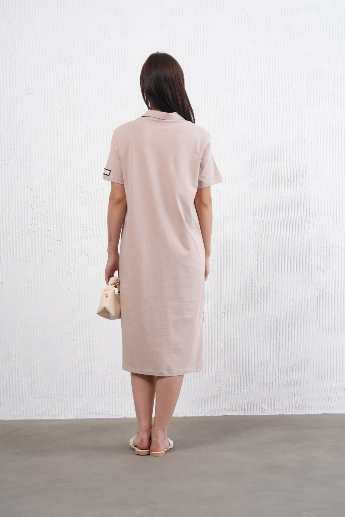 Yırtmaçlı Penye Elbise