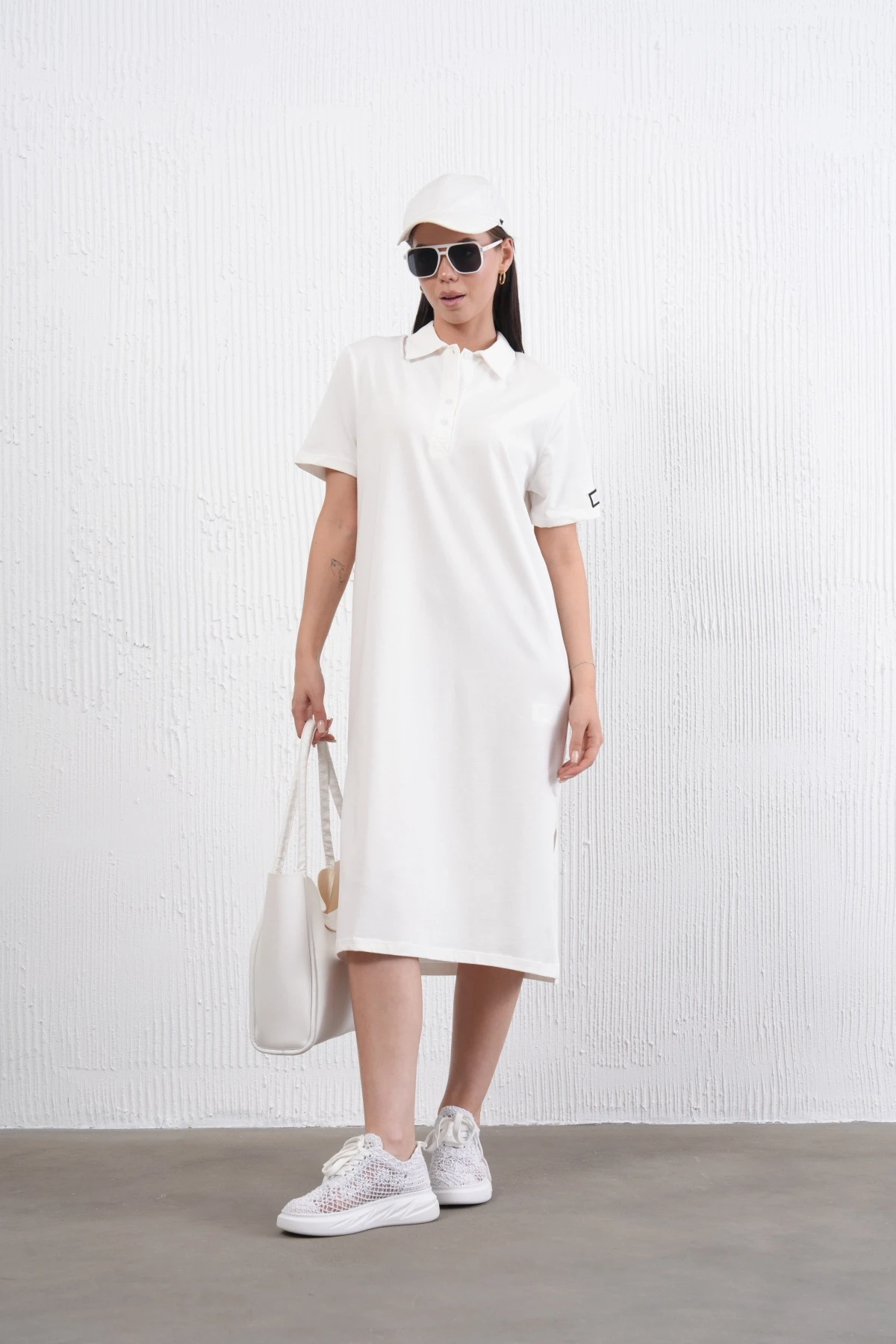 Yırtmaçlı Penye Elbise