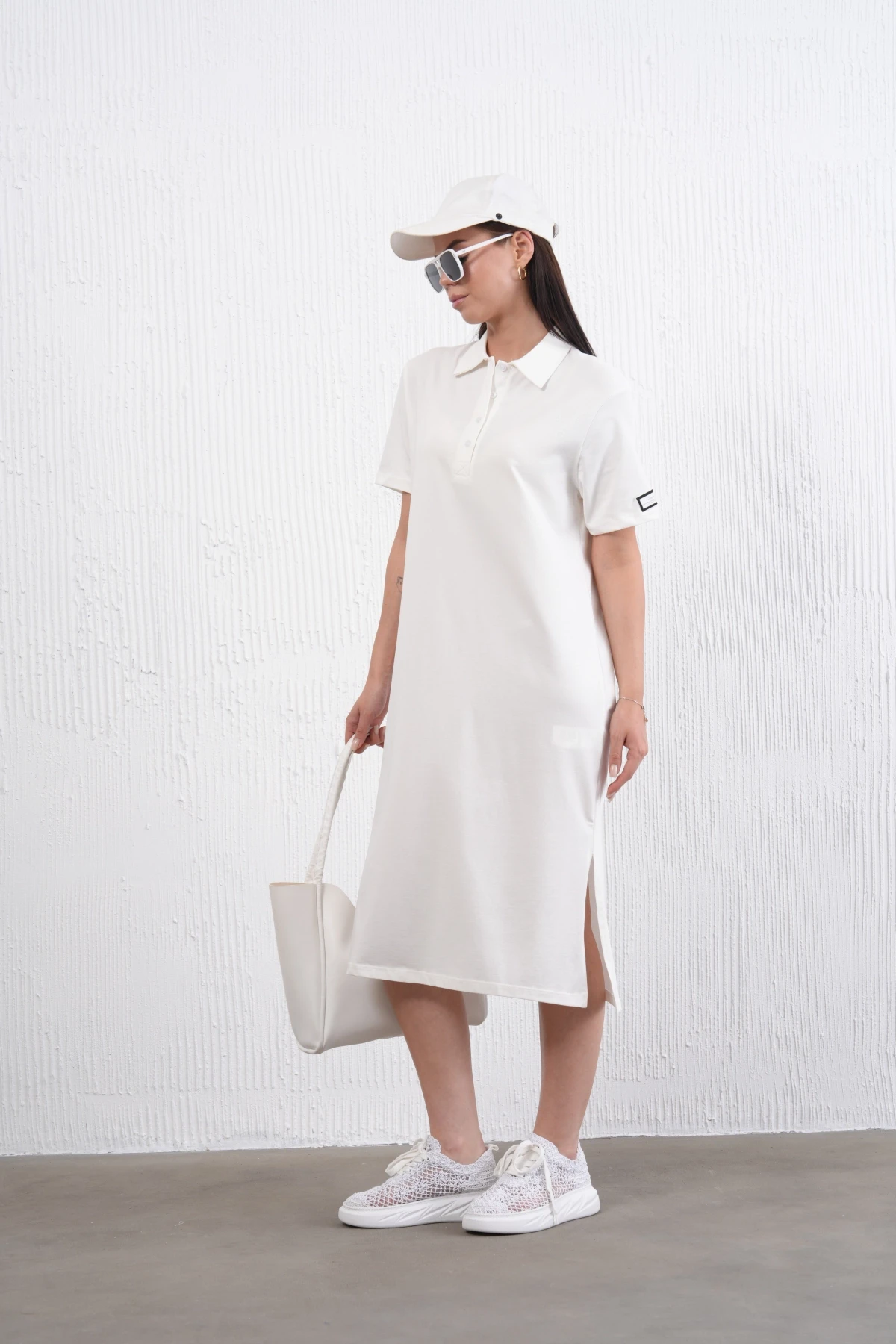 Yırtmaçlı Penye Elbise