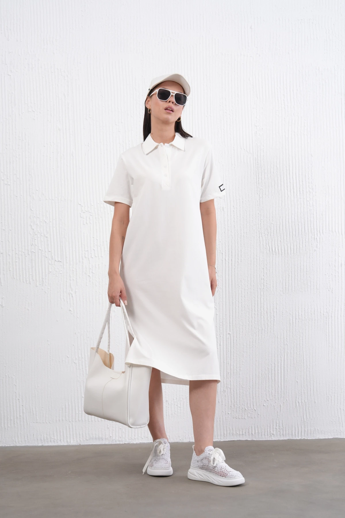 Yırtmaçlı Penye Elbise