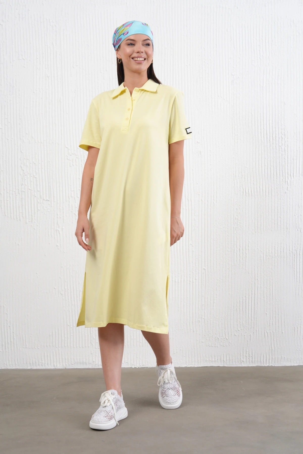 Yırtmaçlı Penye Elbise