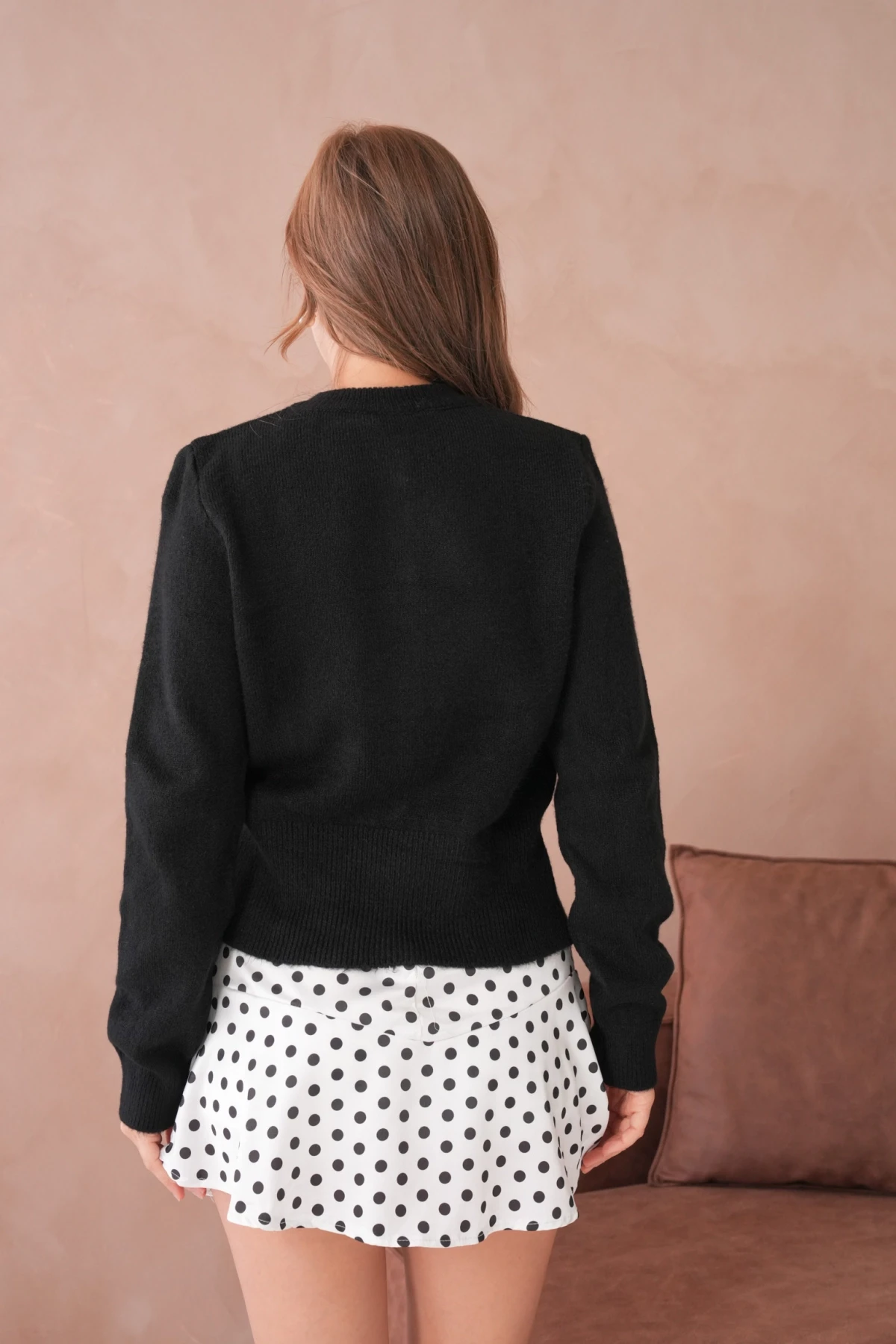 Kadın Bisiklet Yaka Düğme Detaylı Triko Hırka