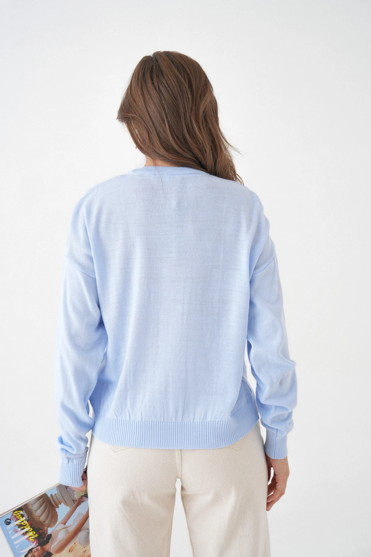 Kadın Bisiklet Yaka Oversize Triko Kazak