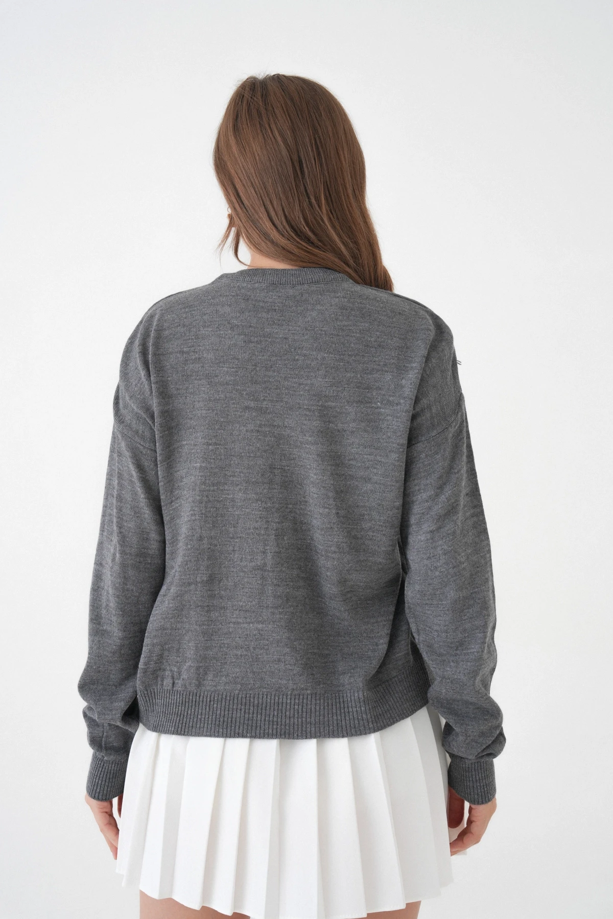 Kadın Bisiklet Yaka Oversize Triko Kazak